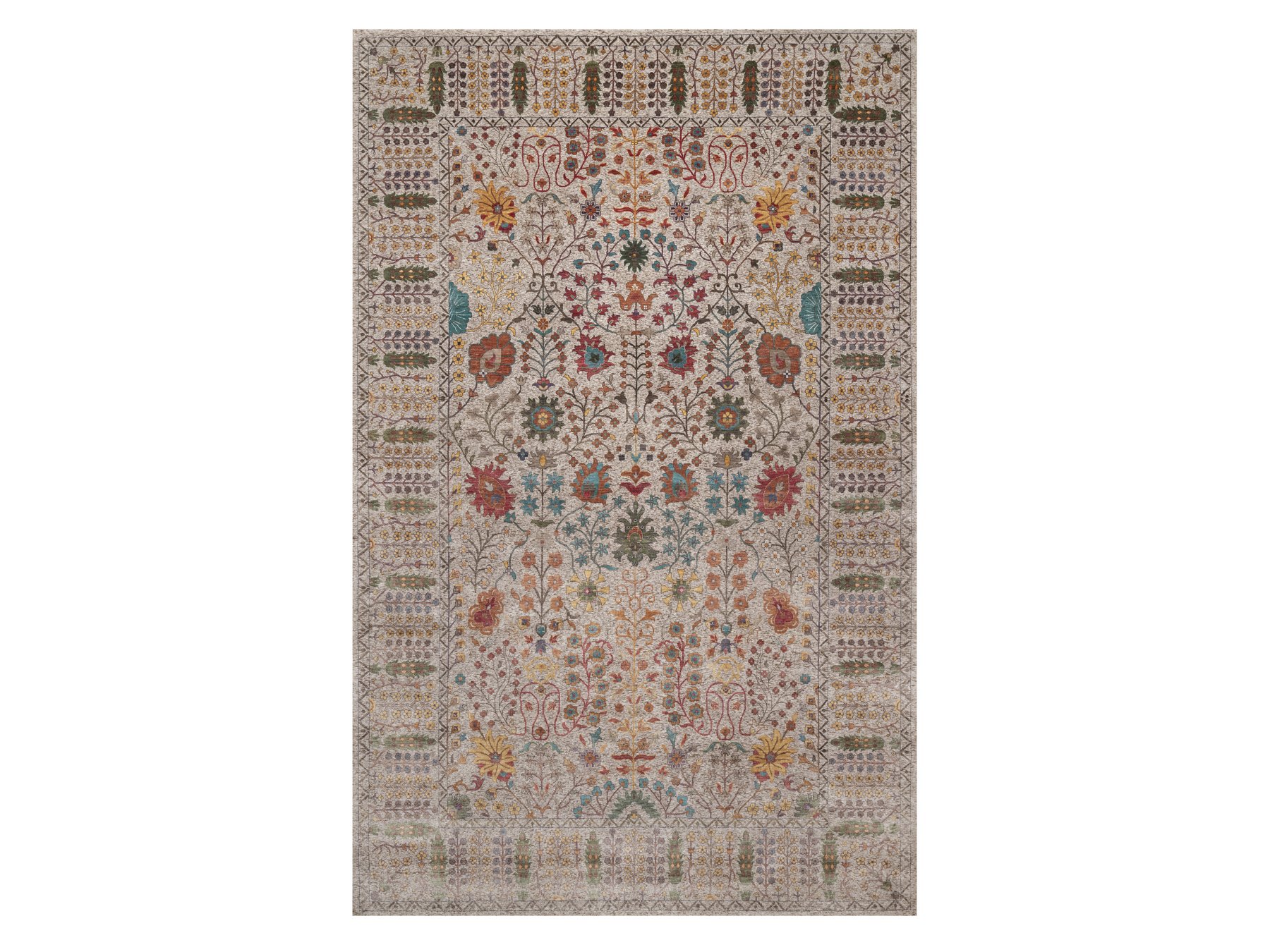 11'7"x18'3" Swan White, Directional Vase Design, Silk with Textured Wool, Hand Knotted, XL, Oversized, Oriental Rug HR92606