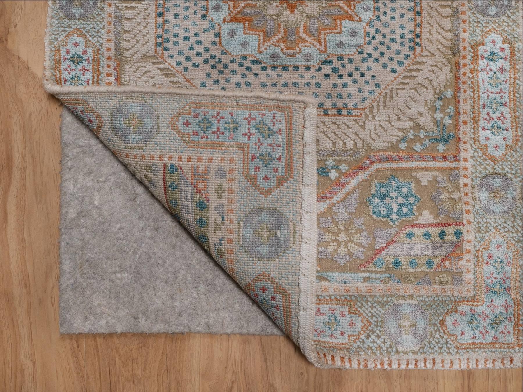 2'x3' Lark Brown, Mamluk Design with Star Medallion, Textured Wool and Silk, Hand Knotted, Sample, Mat, Oriental Rug HR92611 - Image 3