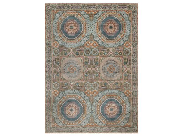 8'9"x12'3" Lark Brown, Mamluk Design with Geometric Medallions, Textured Wool and Silk, Hand Knotted, Oriental Rug HR92616