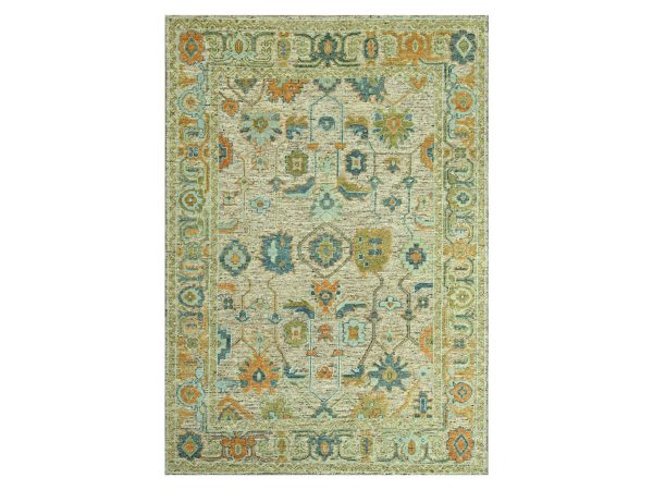 10'2"x14'2" Tan Brown, Hand Knotted, Oushak with Exposed Warps, Oxidized and Distressed, Pure Wool, Oriental Rug HR77006