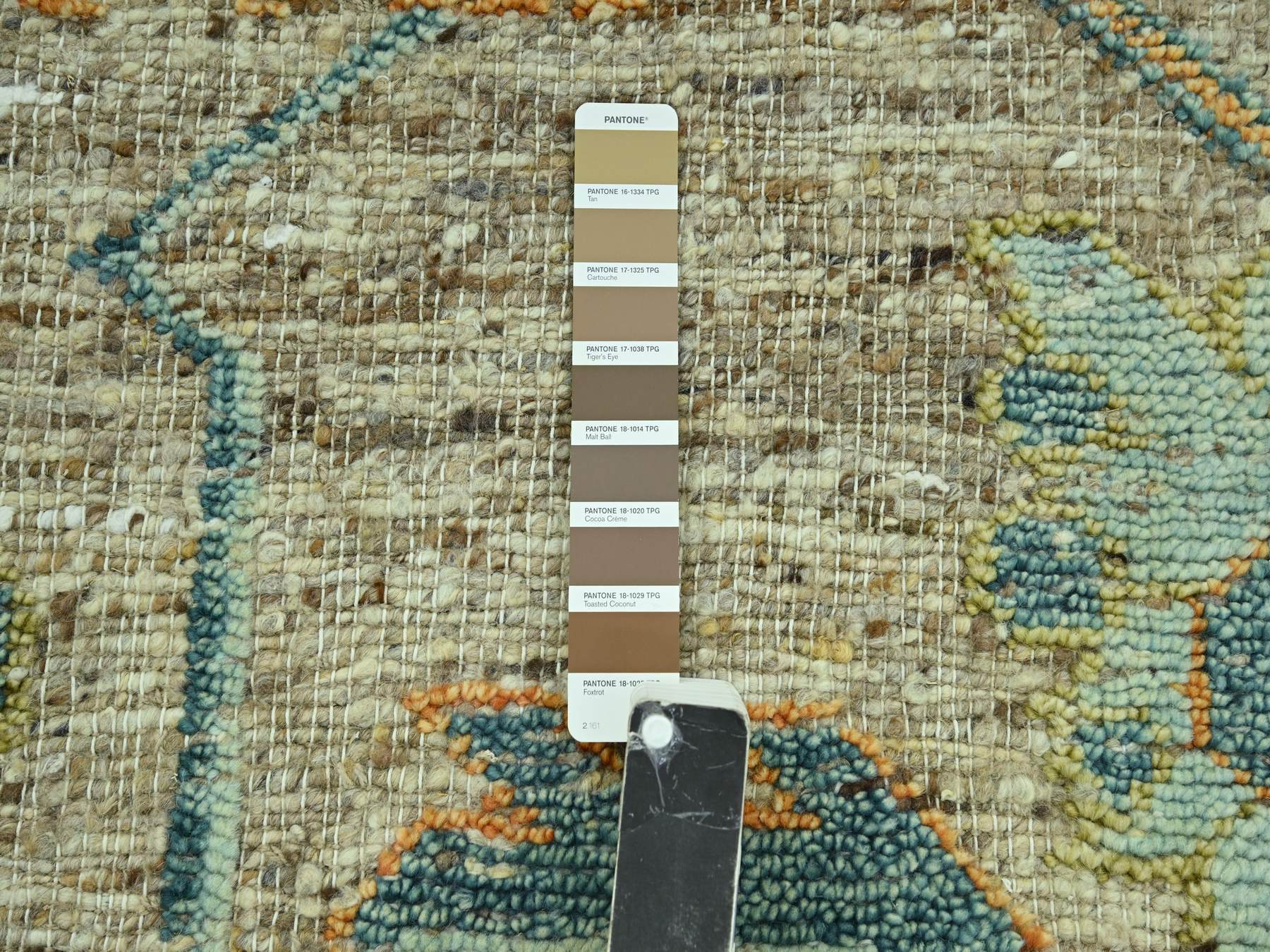 10'2"x14'2" Tan Brown, Hand Knotted, Oushak with Exposed Warps, Oxidized and Distressed, Pure Wool, Oriental Rug HR77006 - Image 7