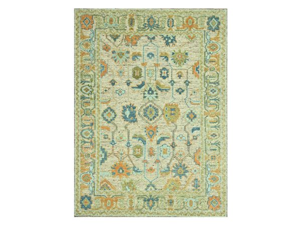 9'2"x12' Tan Brown, Hand Knotted, Oushak with Exposed Warps, Oxidized and Distressed, Pure Wool, Oriental Rug HR77009