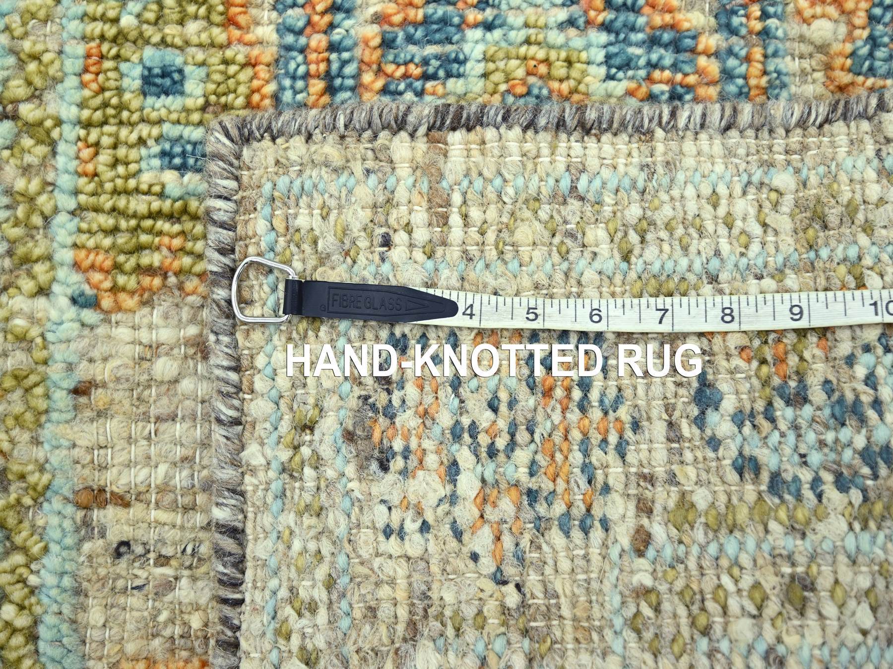 2'7"x8'1" Tan Brown, Oushak with Exposed Warps, Oxidized and Distressed, Pure Wool, Hand Knotted, Runner, Oriental Rug HR77032 - Image 7