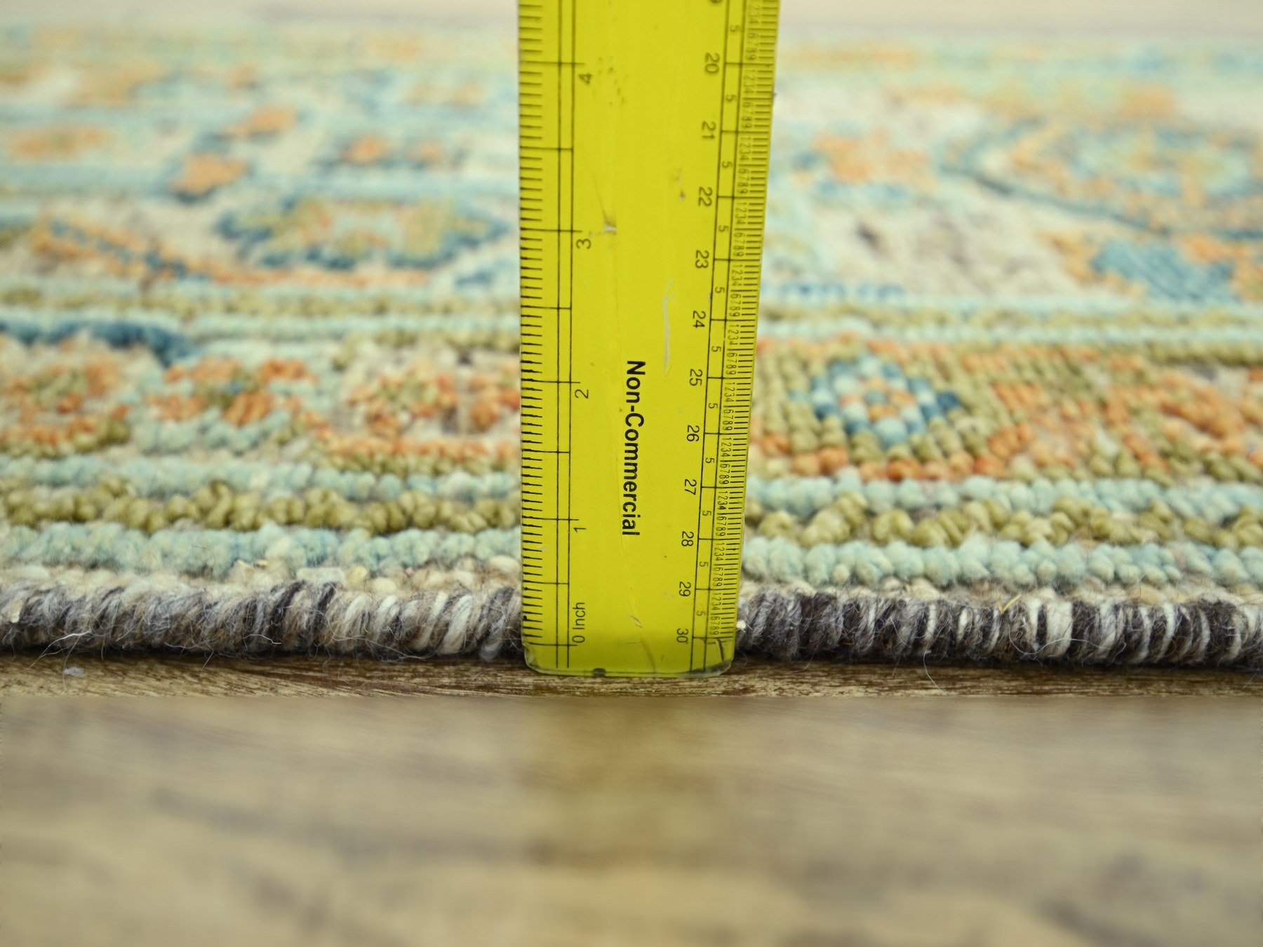 2'7"x10' Tan Brown, Oushak with Exposed Warps, Oxidized and Distressed, Pure Wool, Hand Knotted, Runner, Oriental Rug HR77035 - Image 6