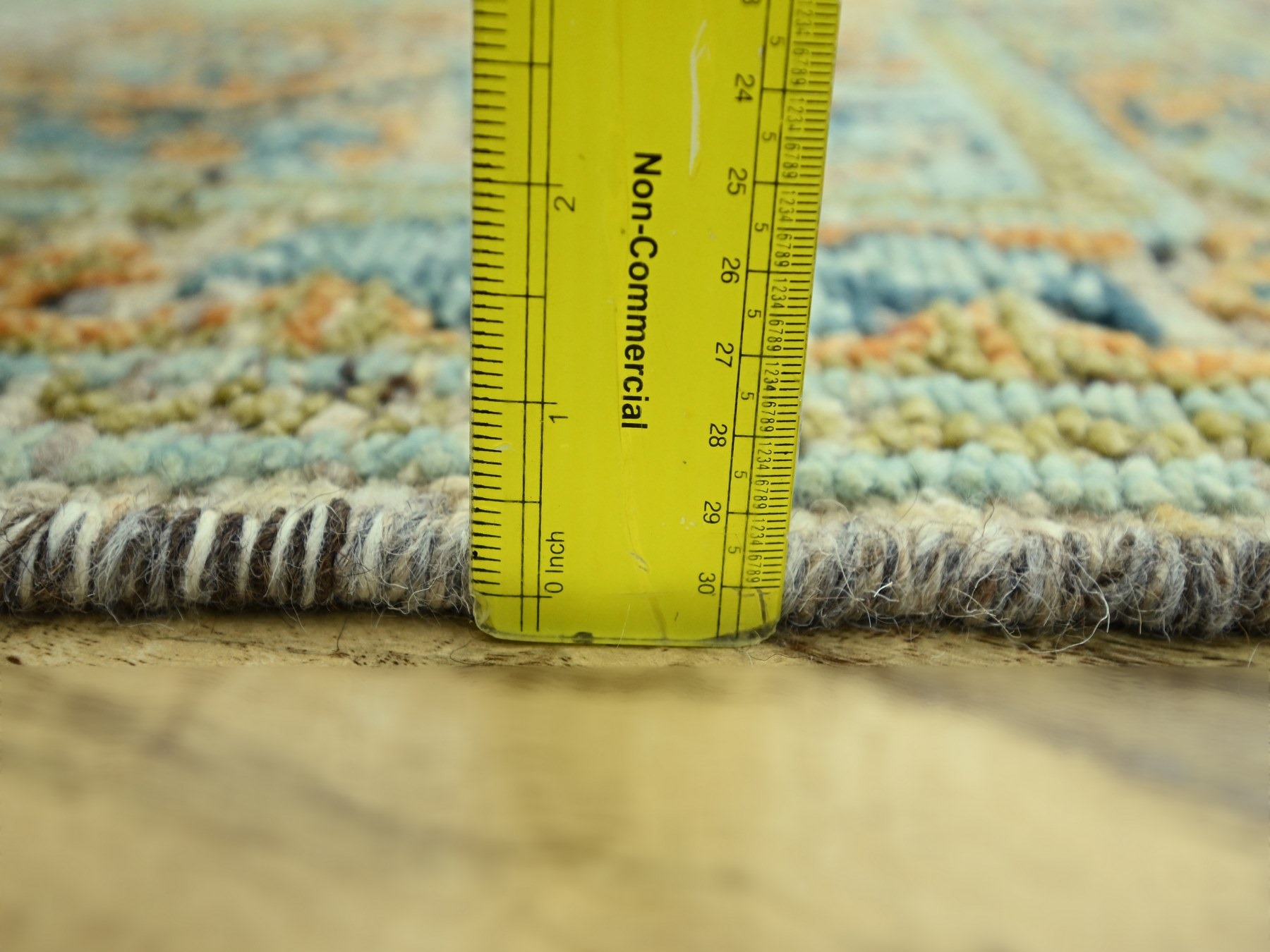 2'2"x3'1" Tan Brown, Oushak with Exposed Warps, Oxidized and Distressed, Pure Wool, Hand Knotted, Sample, Mat, Oriental Rug HR77041 - Image 3