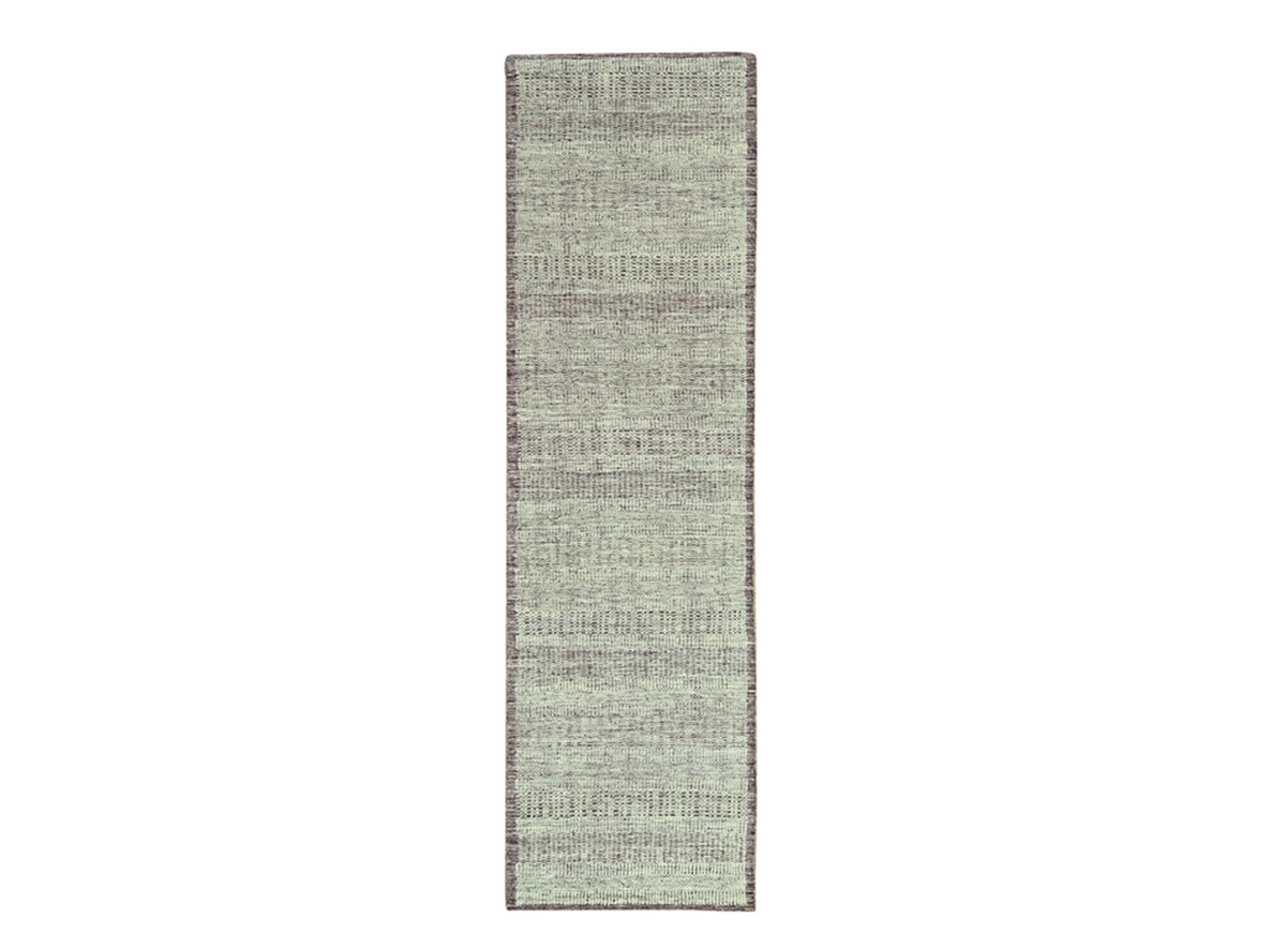 2'7"x10'3" Wine Red with Ivory, Oxidized and Distressed Grass Design with Exposed Warps, 100% Wool, Hand Knotted, Narrow Runner, Oriental Rug HR77053