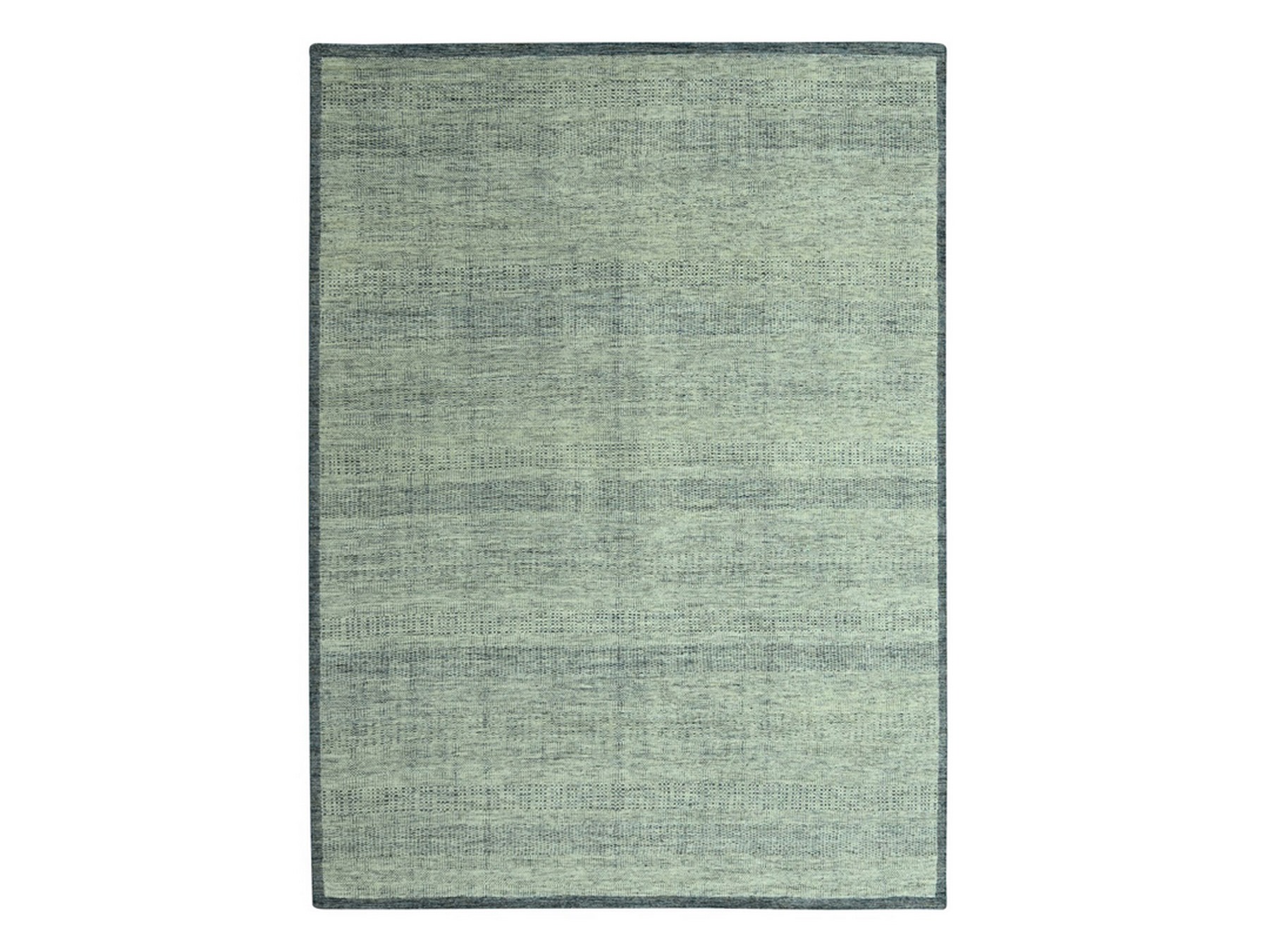 9'x12' Imperial Blue with Ivory, 100% Wool, Oxidized and Distressed Grass Design with Exposed Warps, Hand Knotted, Oriental Rug HR77084