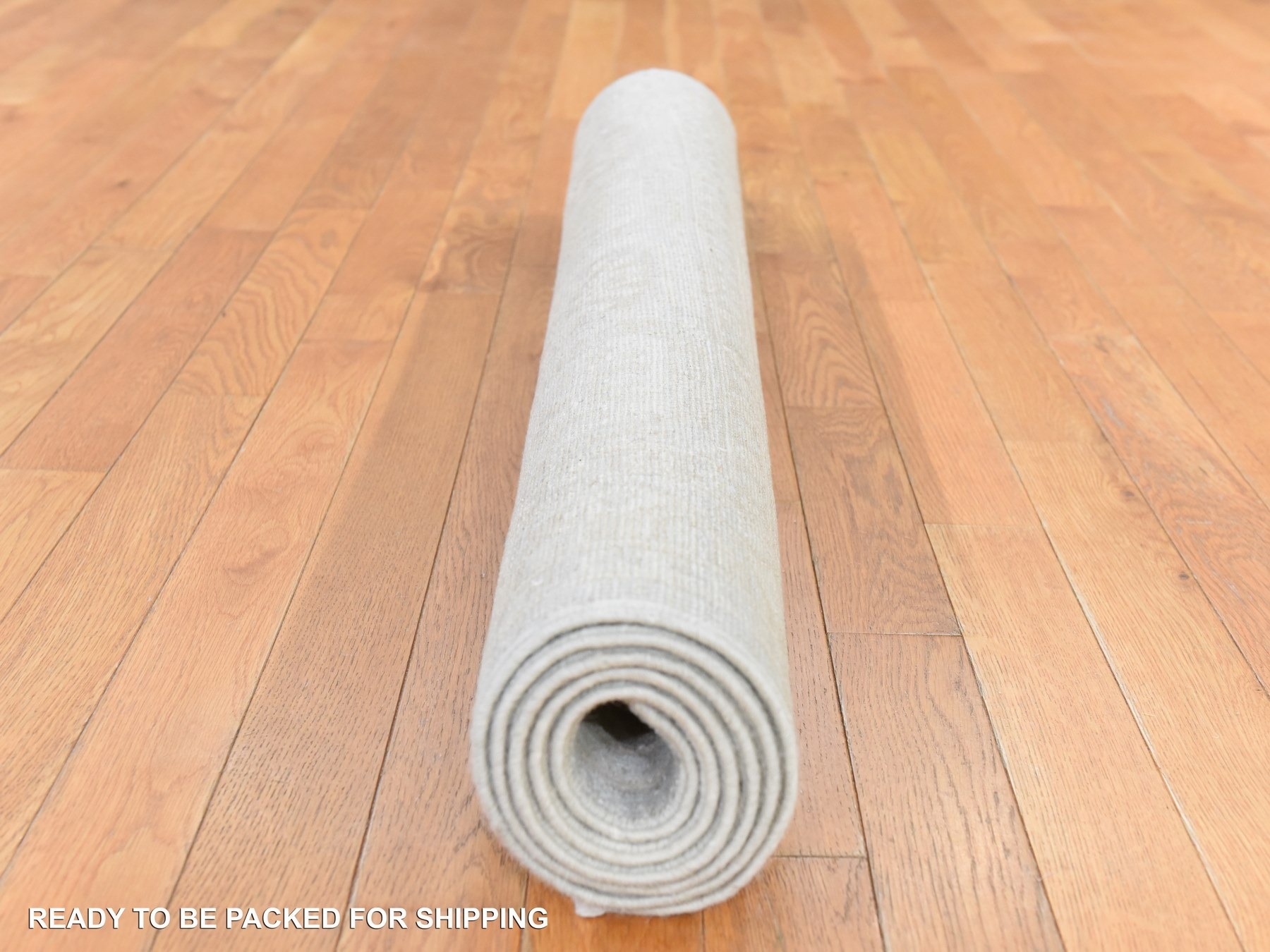 4'1"x6'1" Alabaster White, Washed Out Peshawar with Khotan Design, Hand Knotted, Pure Wool, Oriental Rug HR78683 - Image 8