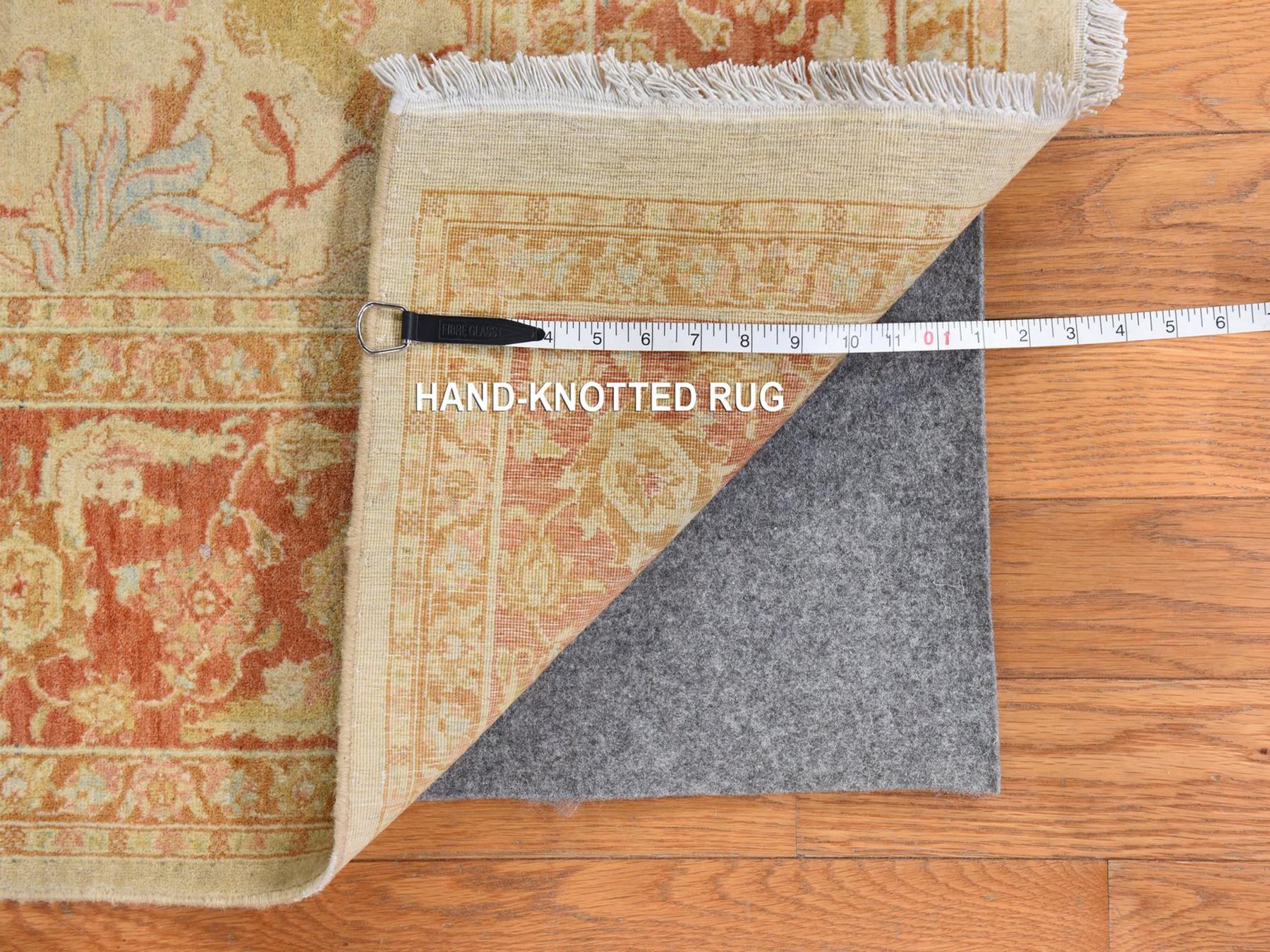 6'x9'4" Beige, 300 KPSI, New Pak Persian, All Over Design, Vegetable Dyes, Hand Knotted, 100% Wool, Oriental Rug HR78690 - Image 7