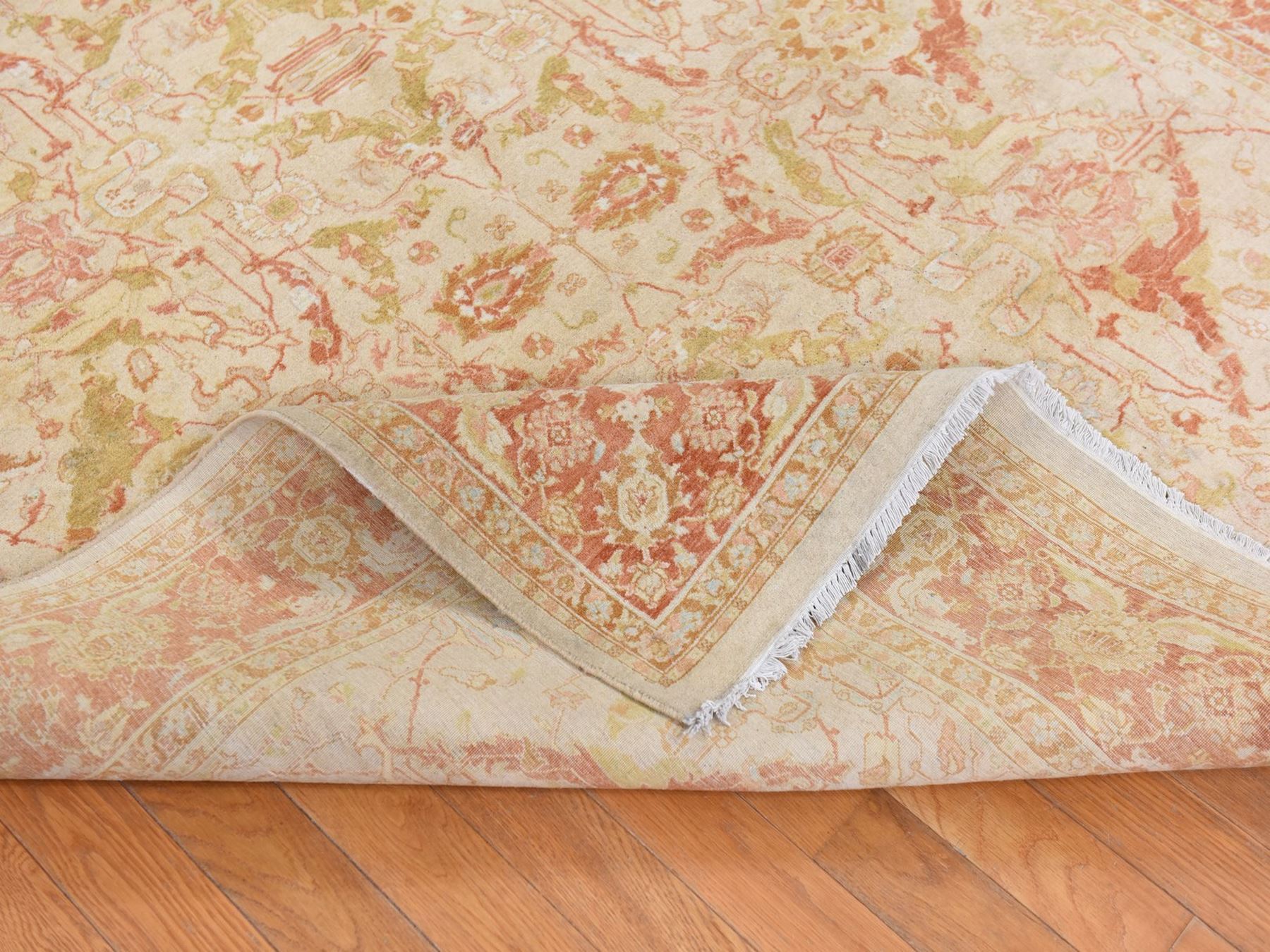 6'x9'4" Beige, 300 KPSI, New Pak Persian, All Over Design, Vegetable Dyes, Hand Knotted, 100% Wool, Oriental Rug HR78690 - Image 8