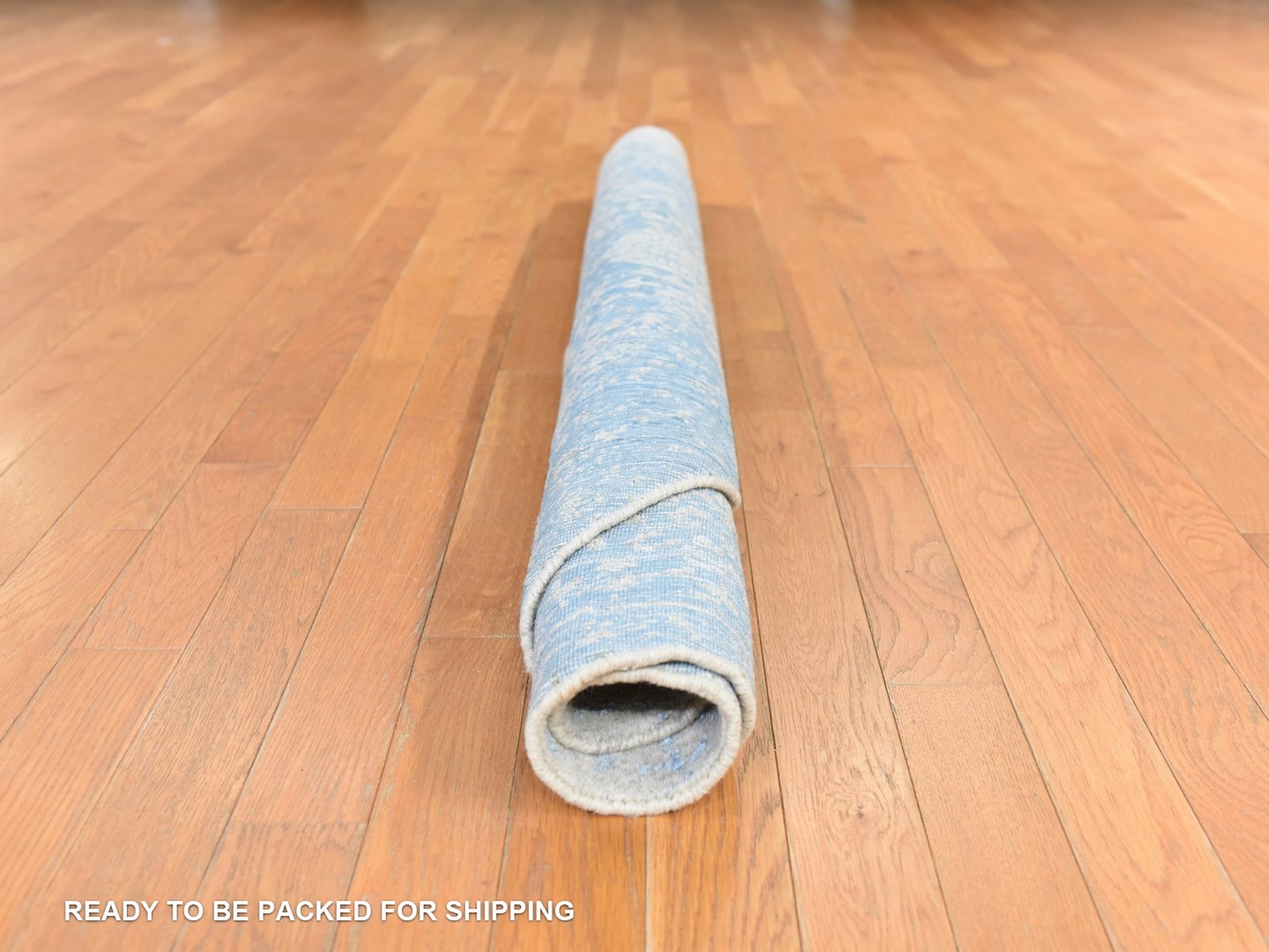 5'9"x5'9" Peach Color, Pomegranate Design, Hand Loomed, Wool and Art Silk, Round, Oriental Rug HR78692 - Image 9