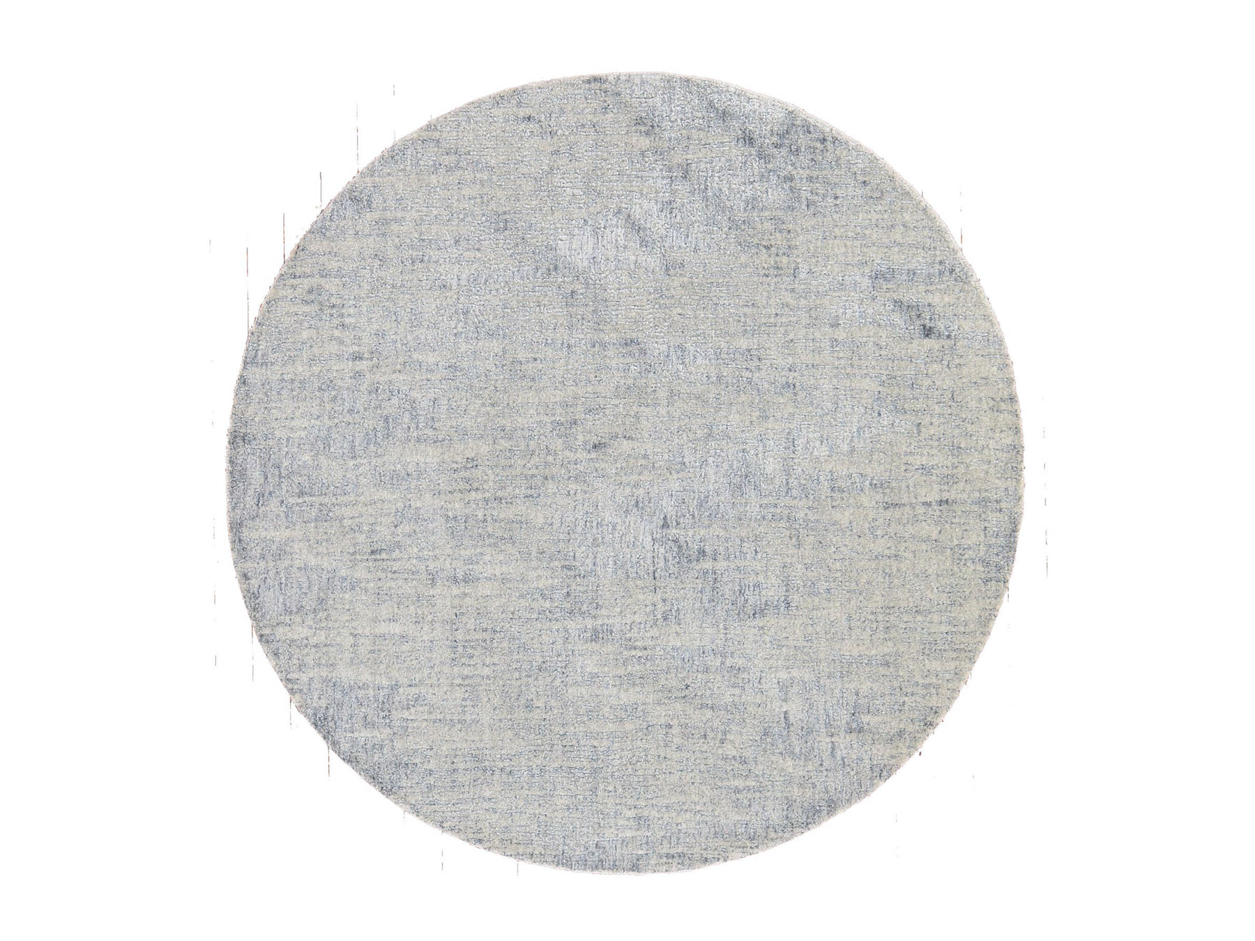 5'9"x5'9" Beige-Gray, Fine Jacquard, Hand Loomed, Modern Design, Wool and Art Silk, Round, Oriental Rug HR78700
