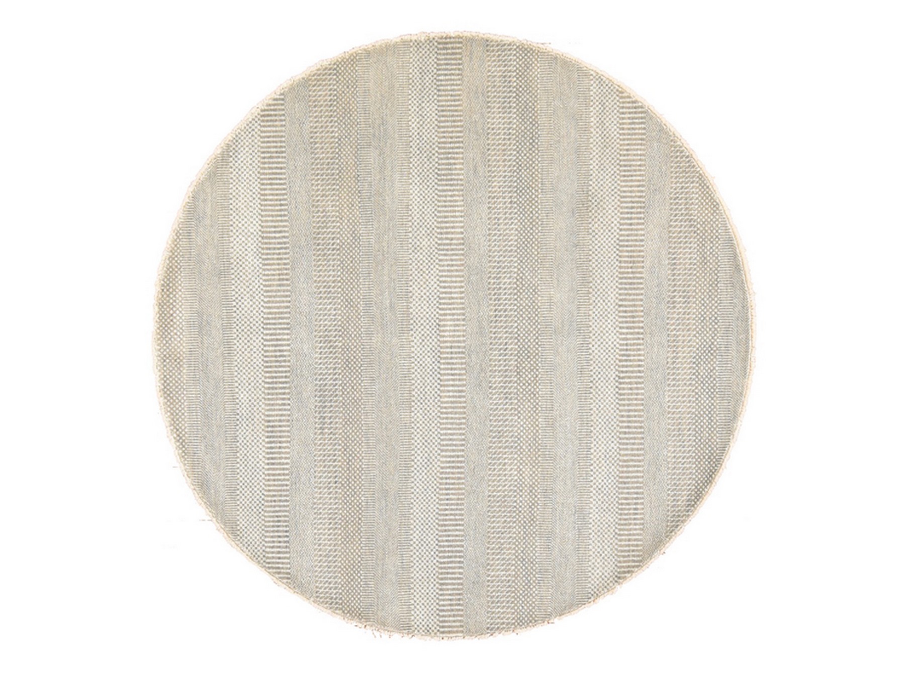 6'x6' Pastel Gray, Modern Grass Design, Tone on Tone, Wool and Silk, Hand Knotted, Round, Oriental Rug HR78708