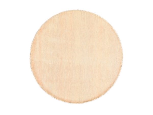 6'x6' Peach Color, Modern Grass Design, Tone on Tone, Wool and Silk, Hand Knotted, Round, Oriental Rug HR78709