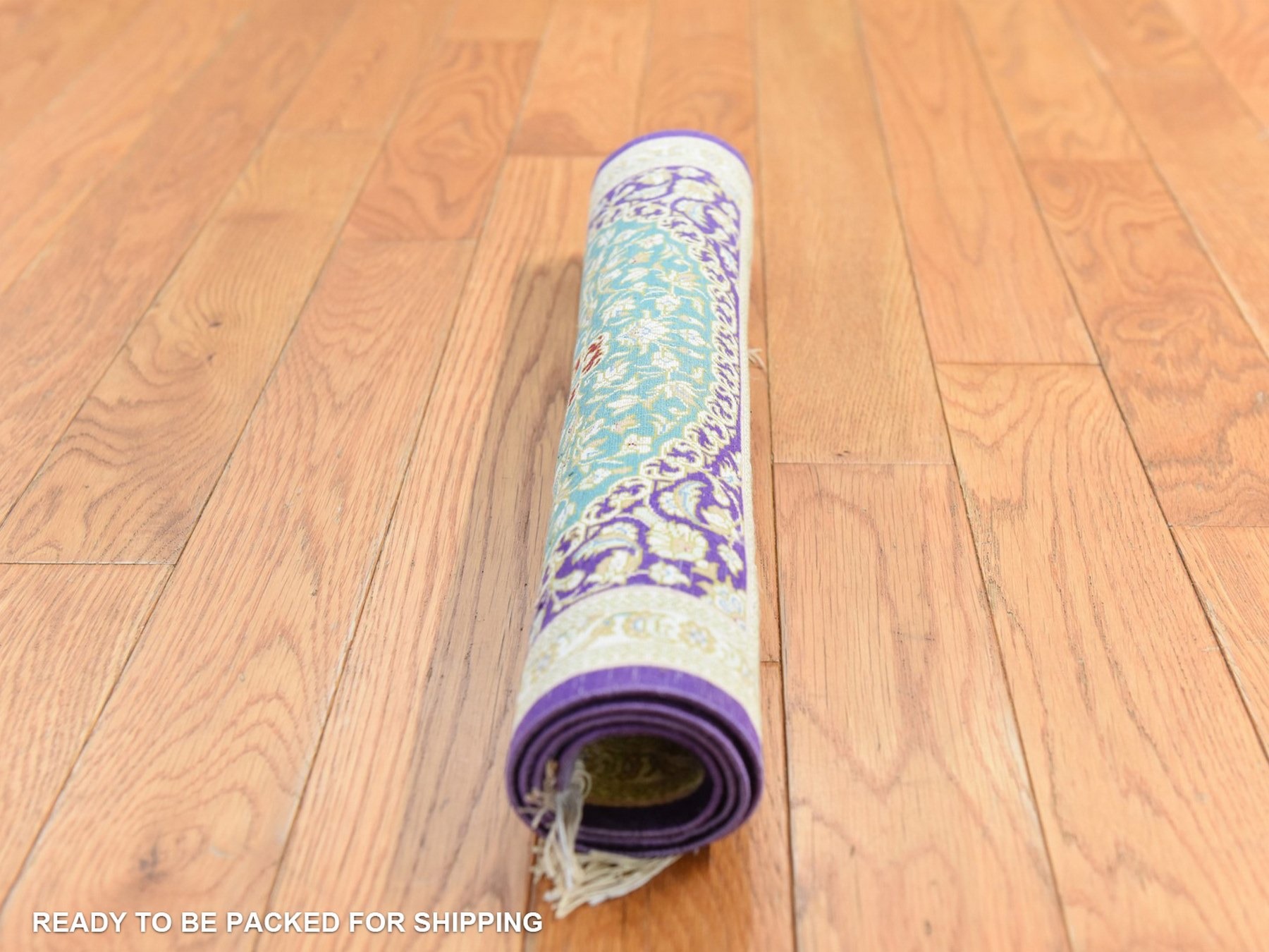 1'7"x2'4" Pistachio Green, Pure Silk, Vintage Persian Ghom with Star Design, 600 KPSI, Signed, Hand Knotted, Mat, Oriental Rug HR78715 - Image 9