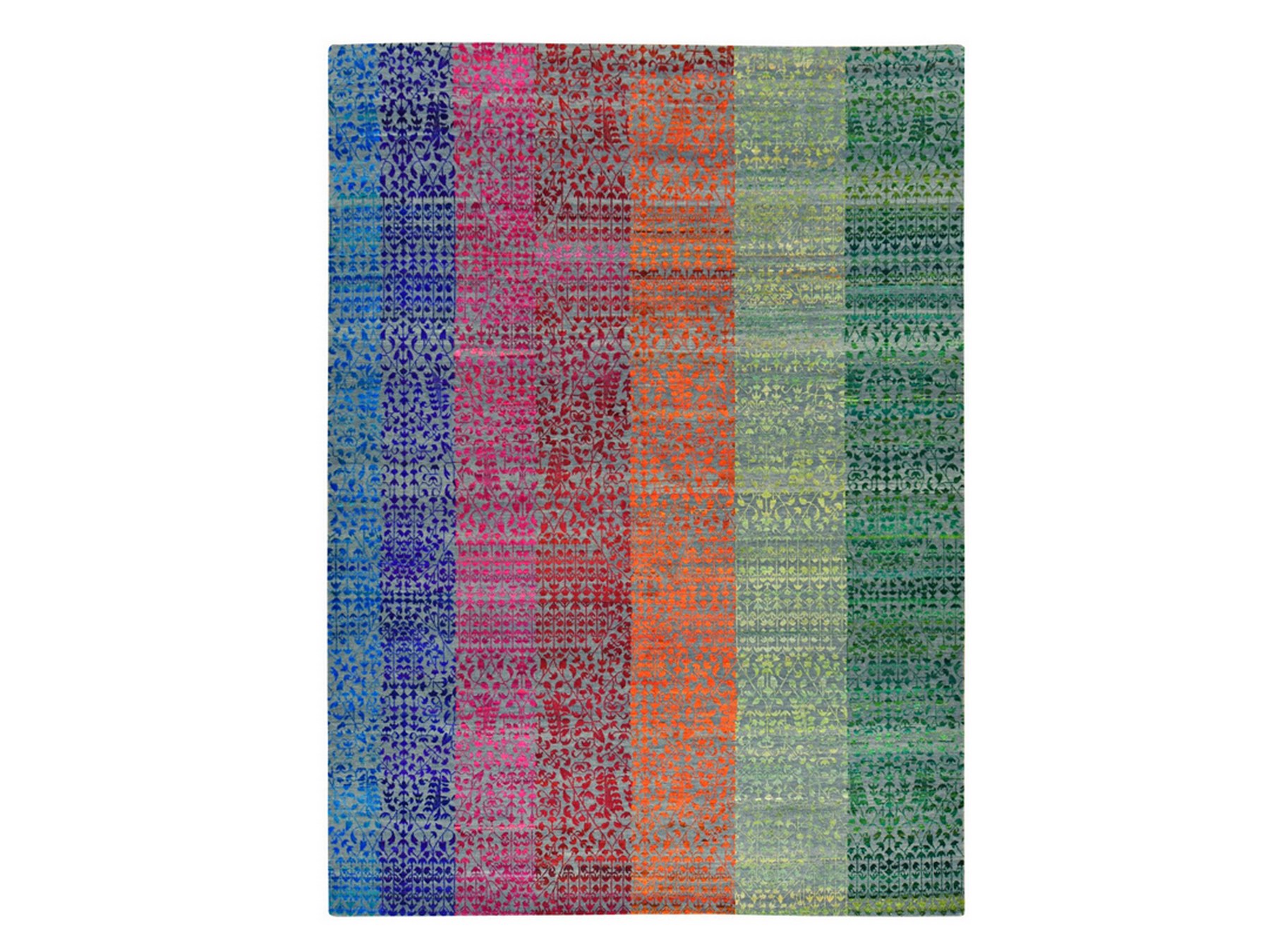 9'x12'1" Colorful, Sari Silk, Bespoken Sampler, Tone On Tone, Hand Knotted, Oriental Rug HR78744