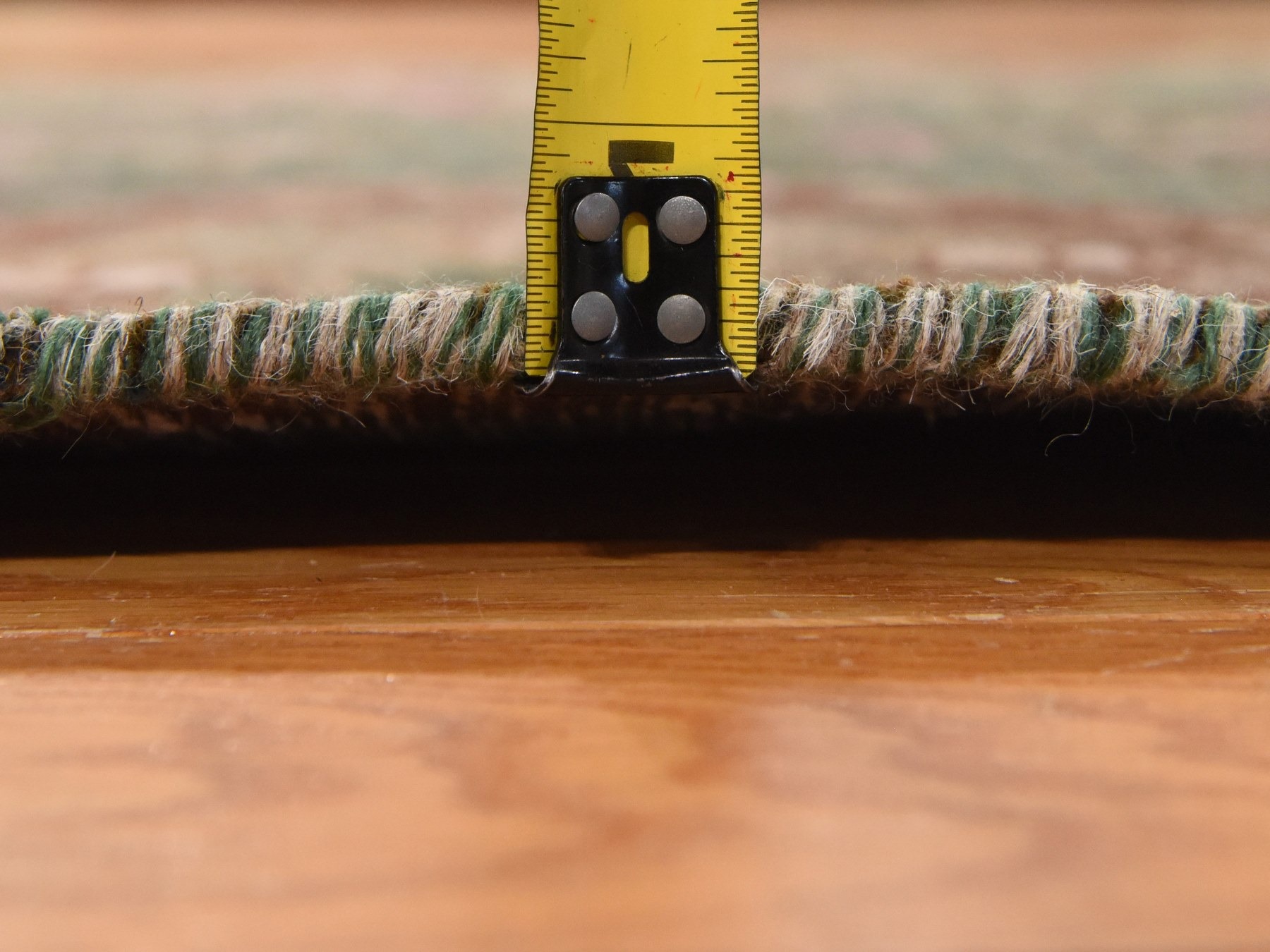 3'7"x12'3" Bistro Green, Vintage Persian Heriz, Distressed and Worn Down, Distinct Abrash, Hand Knotted, Pure Wool, Runner, Oriental Rug HR78773 - Image 7