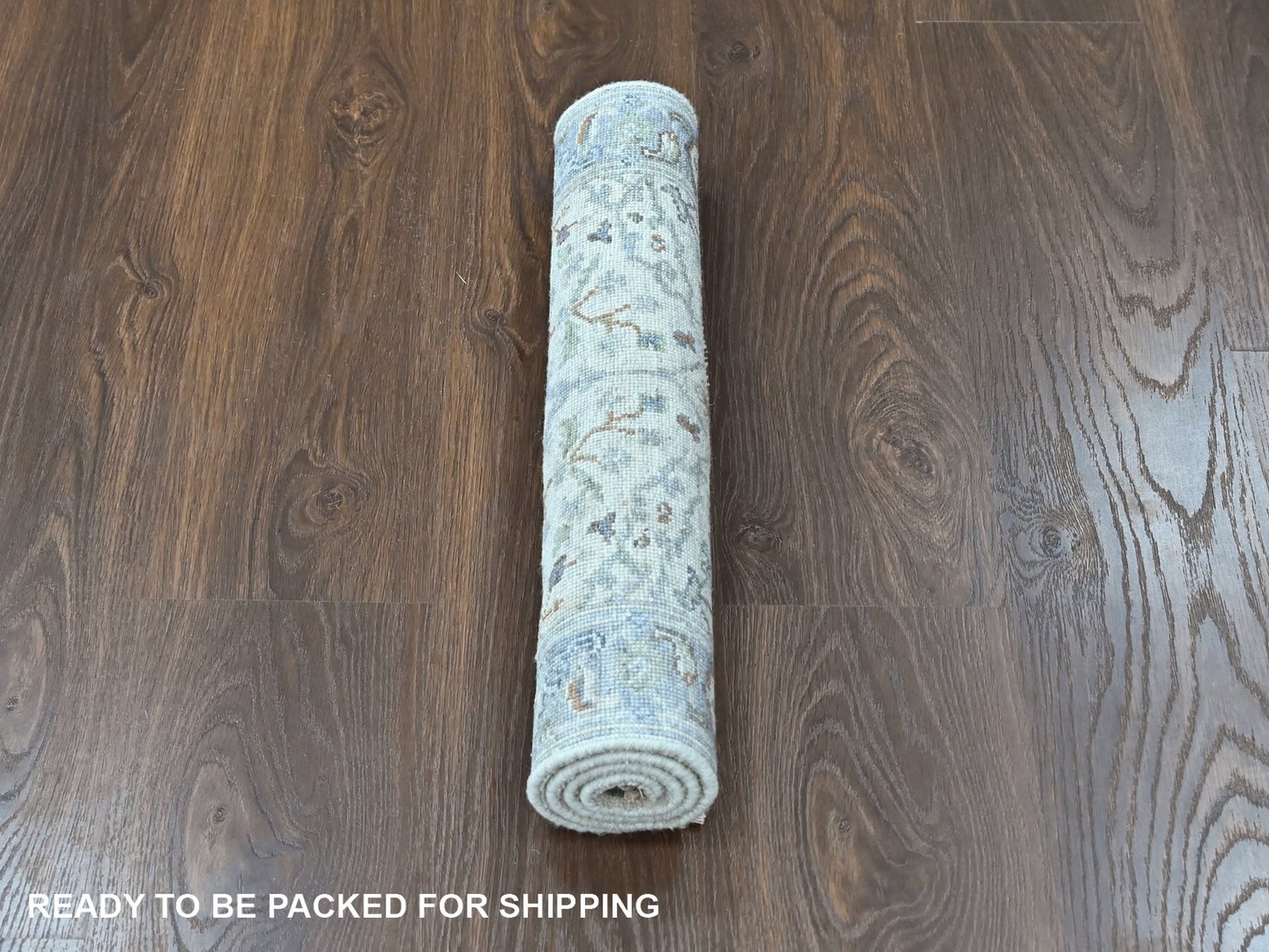 2'1"x2'10" Oyster Gray, Oushak with Floral Motifs, Hand Knotted, Pure Wool, Soft Pile, Denser Weave, Sample, Mat, Oriental Rug HR10563 - Image 5