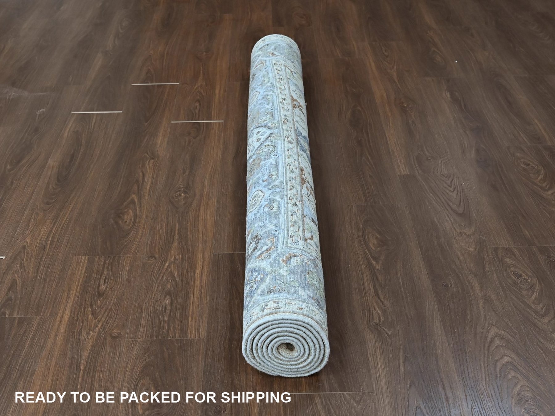 6'x9' Oyster Gray, Hand Knotted, Oushak with Floral Motifs, Pure Wool, Soft Pile, Denser Weave, Oriental Rug HR10567 - Image 6