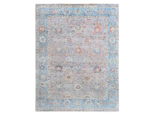 9'x12' Whisper Pink, Ziegler Mahal Design, Hand Knotted, Pure Wool, Zero Pile, Distressed, Oriental Rug HR10601