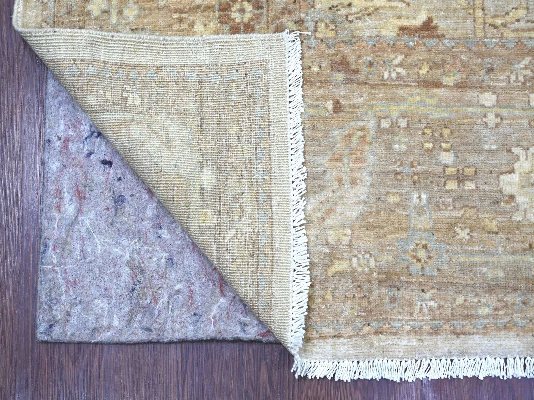 8'x10' Bone White, Peshawar with All Over Design, Hand Knotted, High Mountain Wool, Denser Weave, Oriental Rug HR22347 - Image 4