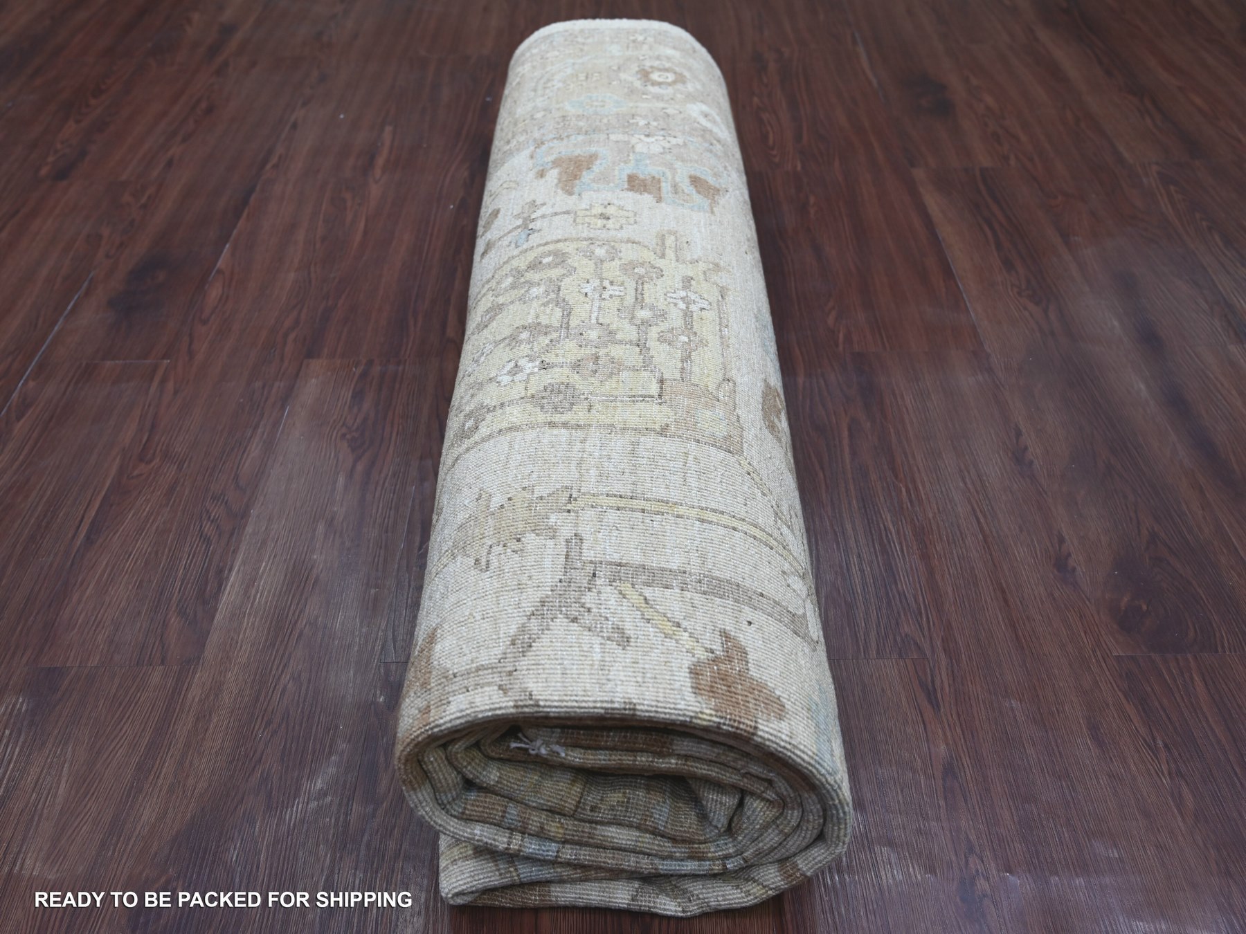 8'x10' Bone White, Peshawar with All Over Design, Hand Knotted, High Mountain Wool, Denser Weave, Oriental Rug HR22347 - Image 9