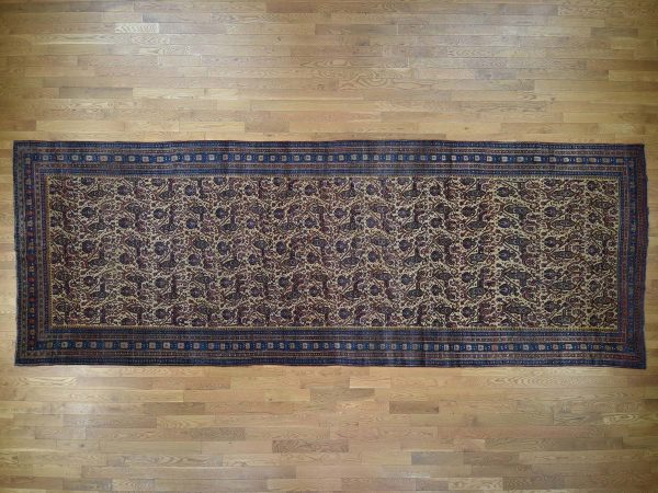 7'2"x20'1" Yellow Antique Persian Gallery Size Runner Bijar Pure Wool Hand-Knotted Oriental Rug HR43139