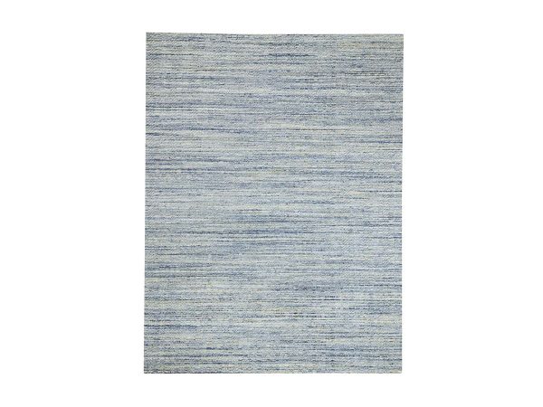 9'x11'9" Modern Blue Hand Loomed Variegated Textured Design Organic Wool Oriental Rug HR62051