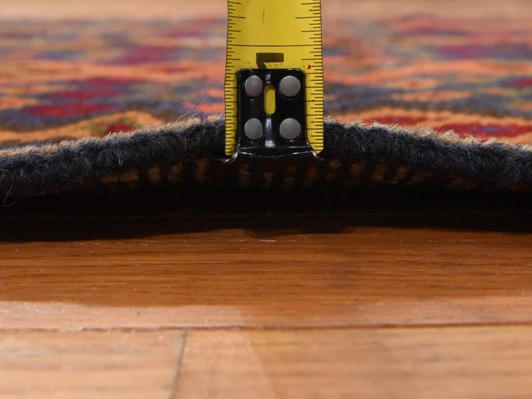 4'1"x5'8" Graphite Blue, Colorful Afghan Baluch with Geometric Design, Hand Knotted, Pure Wool, Oriental Rug HR78803 - Image 7