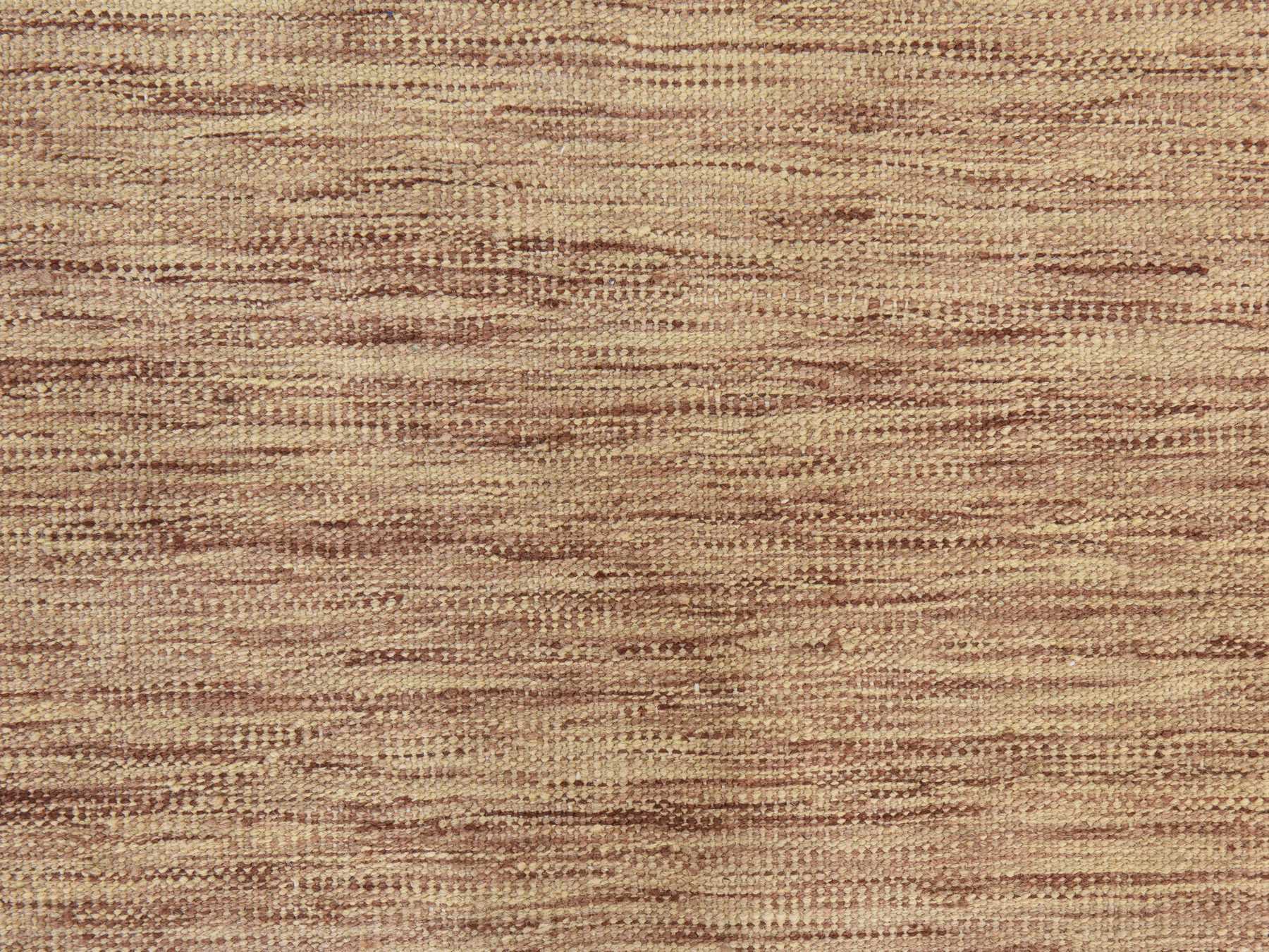 2'6"x6'5" Burro Brown, Afghan Kilim, Plain Solid Design, Hand Woven, Flat Weave, 100% Wool, Reversible, Runner, Oriental Rug HR78871 - Image 3