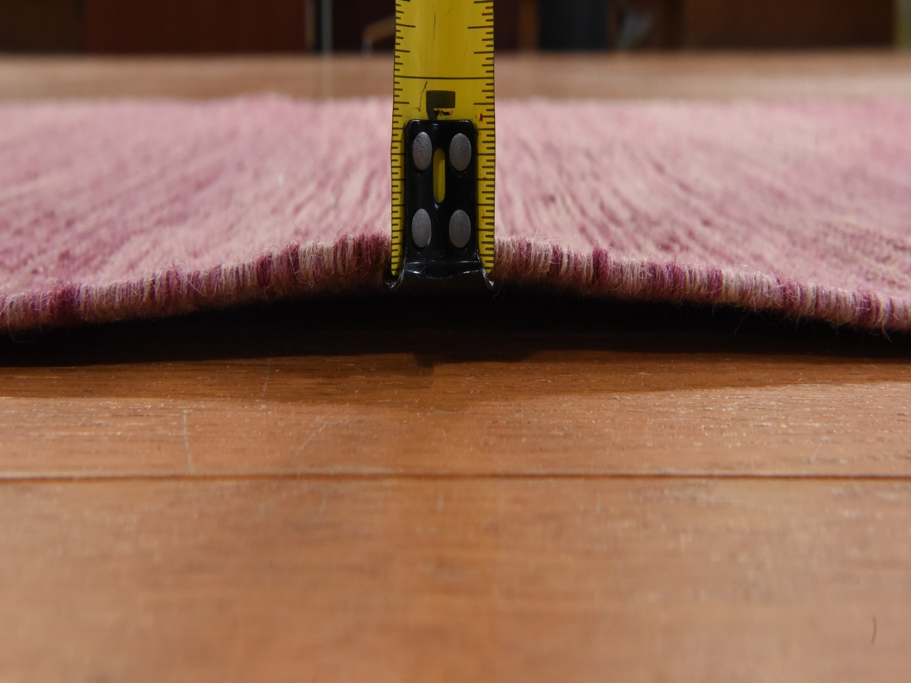 2'8"x10' Rose Pink, Flat Weave, Plain Solid Design, Afghan Kilim, Hand Woven, 100% Wool, Reversible, Runner, Oriental Rug HR78882 - Image 6