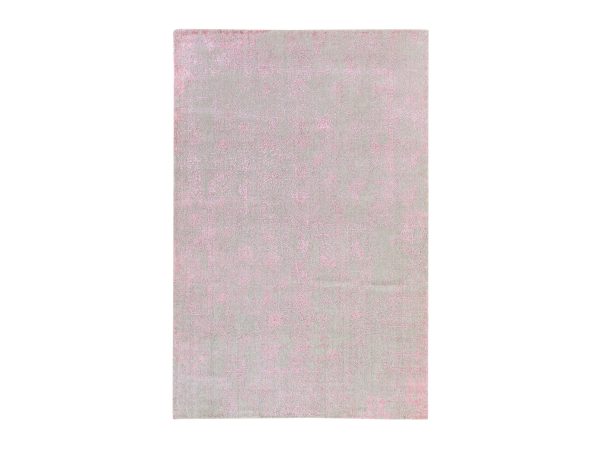 6'x9' Quartz Pink, Transitional Design, Tone on Tone, Wool and Art Silk, Fine Jacquard Hand Loomed, Oriental Rug HR78900