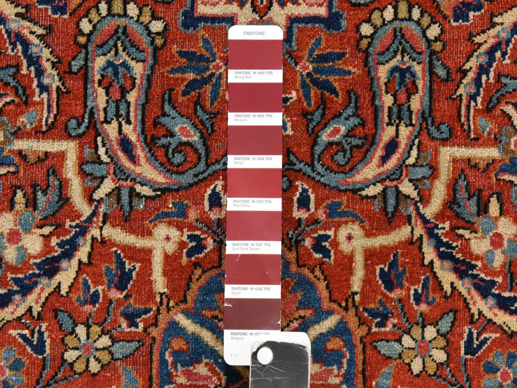 10'x16'8" Cinnamon Red, Antique Persian Kashan with All Over Design, Clean, Slight Wear, Sides and Ends Professionally Secured, Long and Narrow, Hand Knotted, 100% Wool, XL, Oriental Rug HR78911 - Image 6