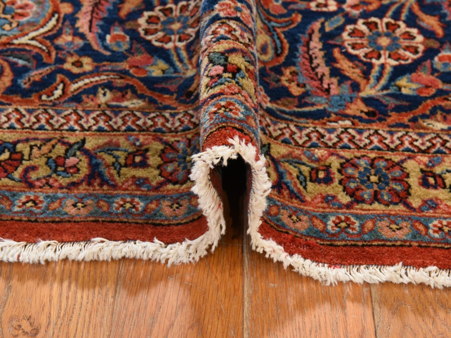 10'x16'8" Cinnamon Red, Antique Persian Kashan with All Over Design, Clean, Slight Wear, Sides and Ends Professionally Secured, Long and Narrow, Hand Knotted, 100% Wool, XL, Oriental Rug HR78911 - Image 9