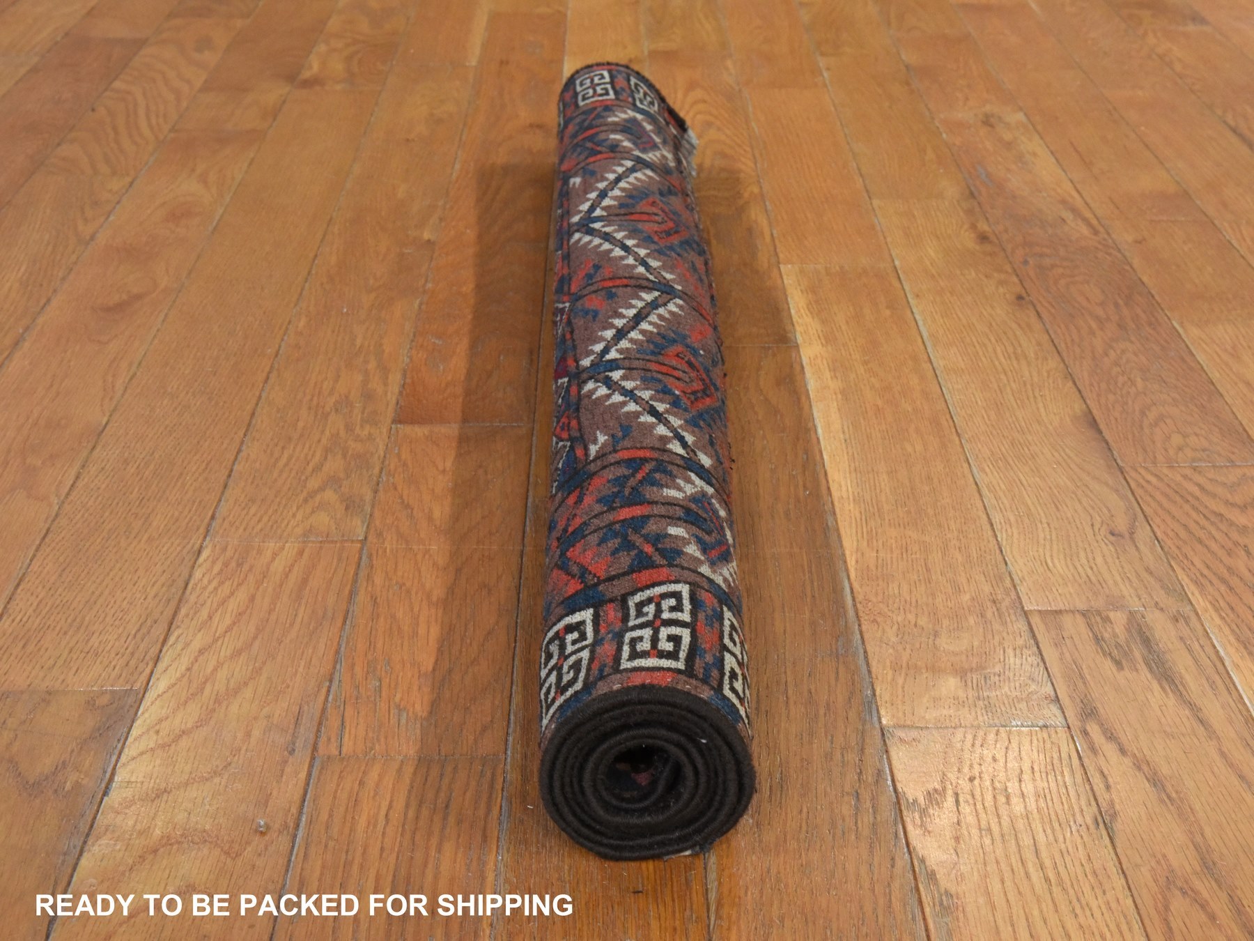 3'6"x3'6" Syrah Red, Antique Torkaman Hutchlu Design, Clean, Even Wear, Low Pile, Sides and Ends Professionally Secured, Hand Knotted, 100% Wool, Square, Oriental Rug HR78915 - Image 7