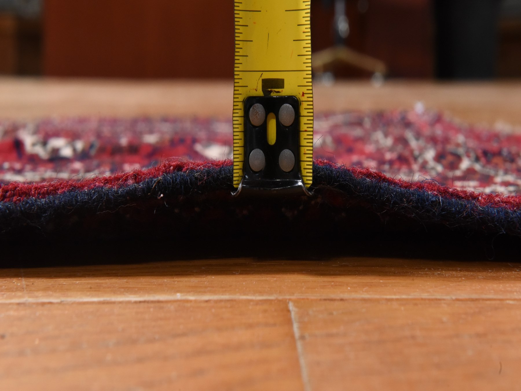1'6"x2'1"Merlot Red, Antique Tourkaman Bokara Bag Face, Clean, Soft, Sides and Ends Professionally Secured, 100% Wool, Hand Knotted, Mat, Oriental Rug HR78916 - Image 6