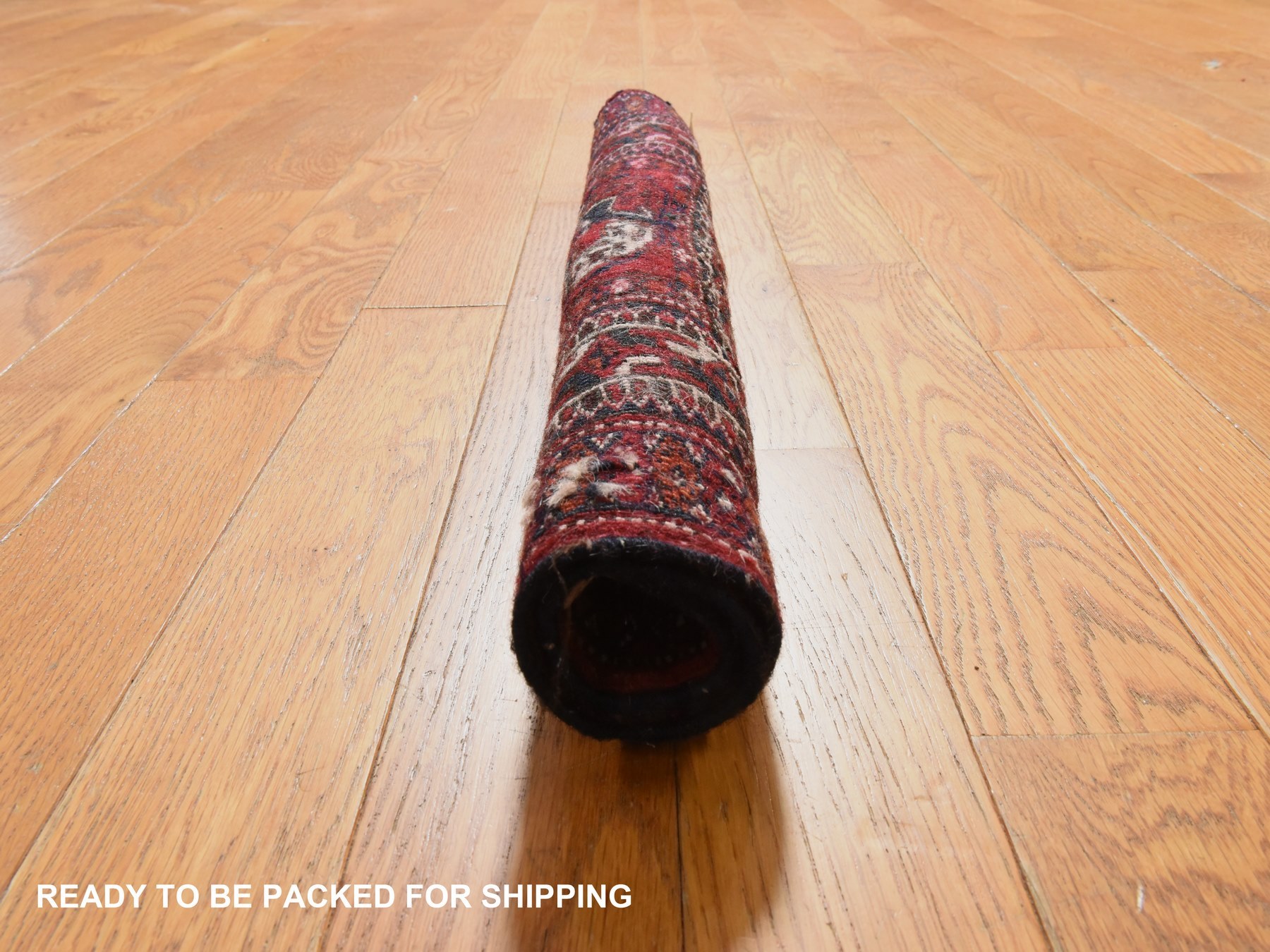 1'6"x2'1"Merlot Red, Antique Tourkaman Bokara Bag Face, Clean, Soft, Sides and Ends Professionally Secured, 100% Wool, Hand Knotted, Mat, Oriental Rug HR78916 - Image 7