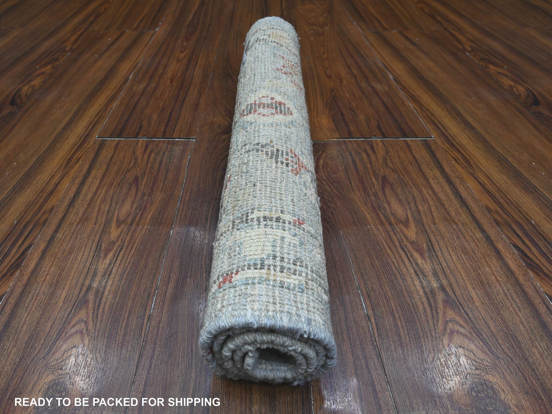 2'1"x3'1" Misty Gray, Village Flower And Leaf Medallions, Wool Foundation, Hand Knotted, Afghan Natural Dyes, Angora Oushak, Mat Oriental Rug HR89633 - Image 4