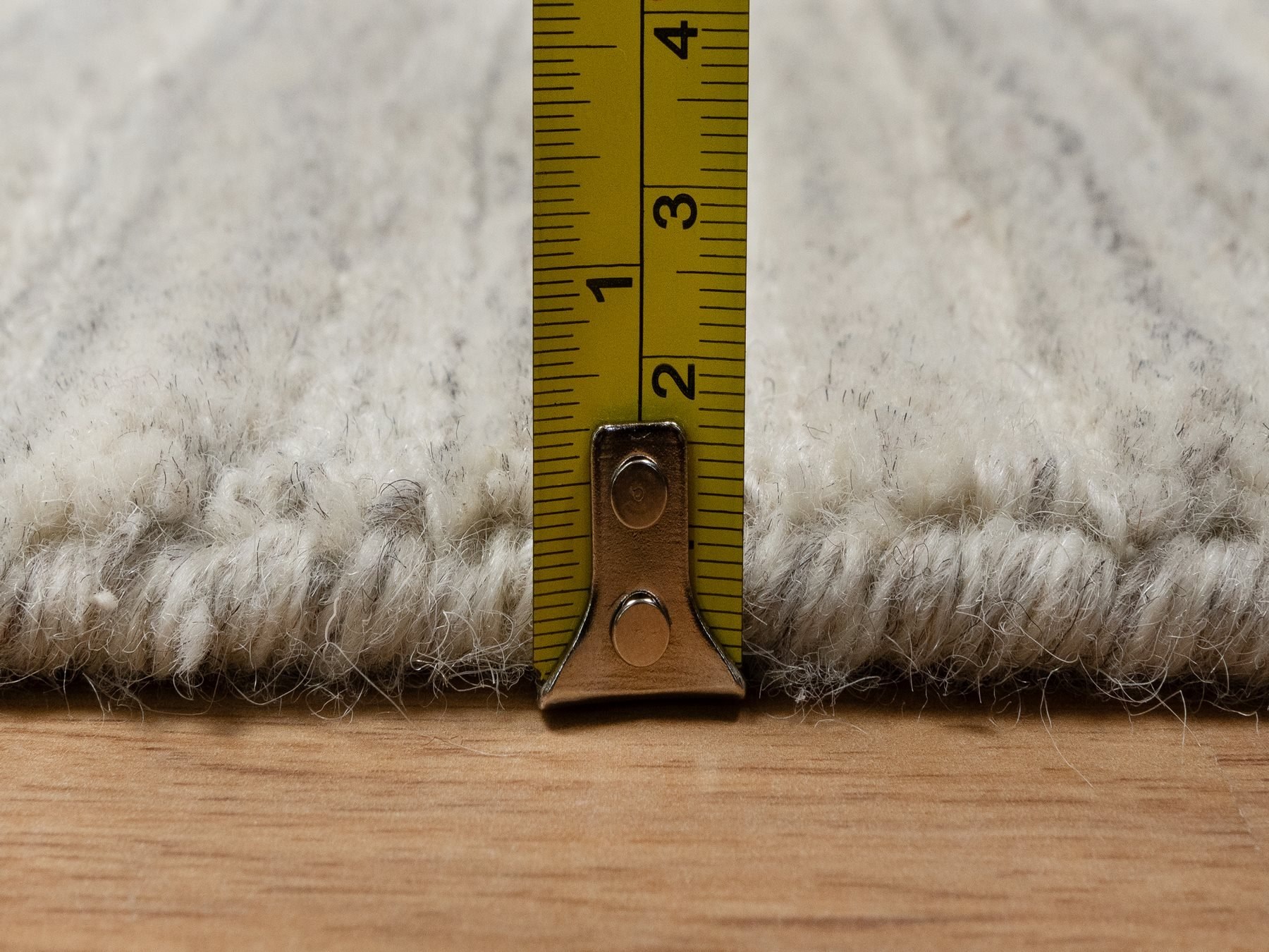 2'8"x6' Khaki Brown, Variegated Textured Modern Design, Hand Loomed, Undyed Pure Wool, Thick and Plush, Runner, Oriental Rug HR90722 - Image 7
