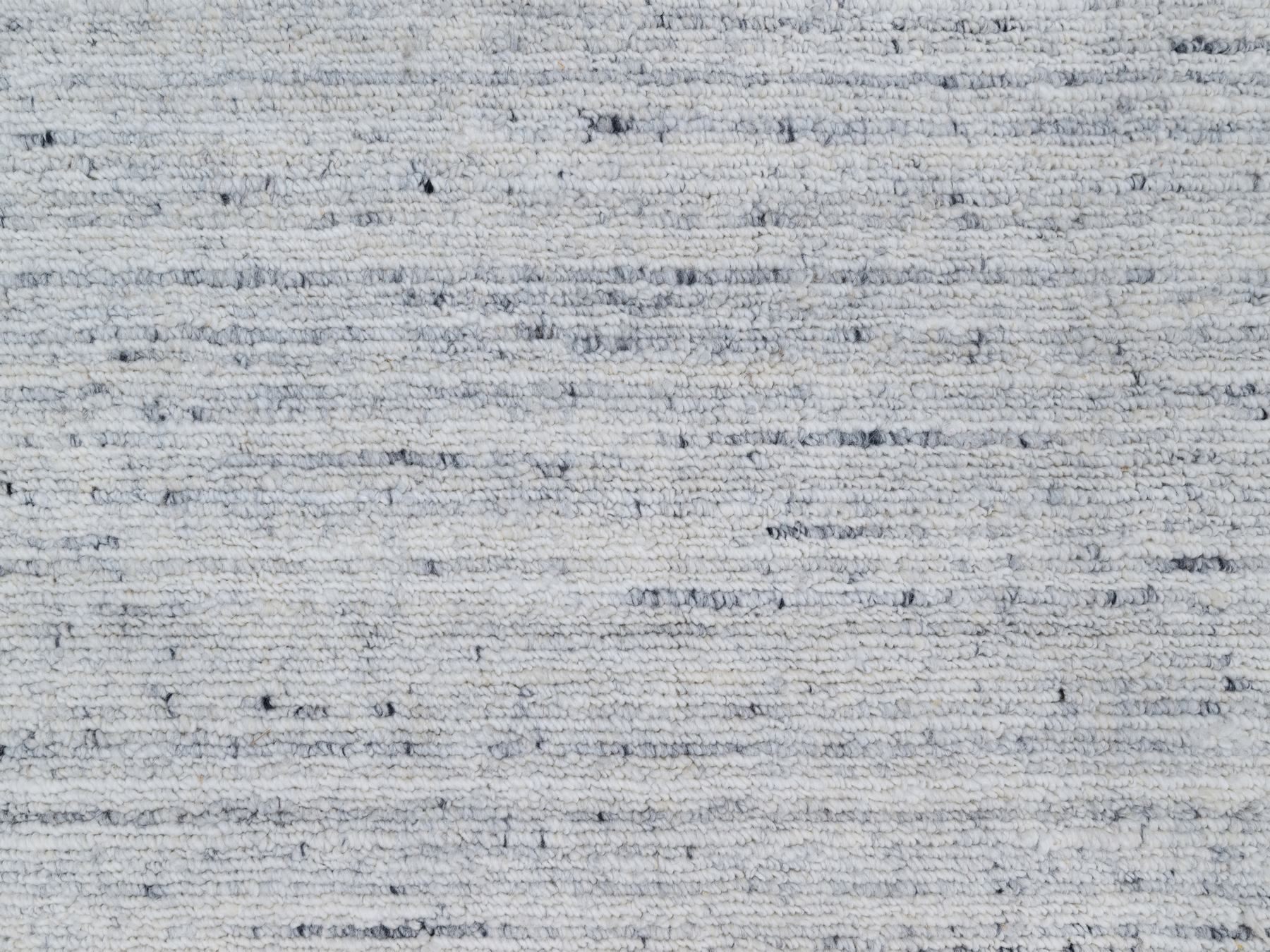 2'x3' Misty Gray, Hand Loomed, Modern Striae Design, Tone on Tone, Plush Pile, Natural Wool, Mat, Oriental Rug HR90786 - Image 5