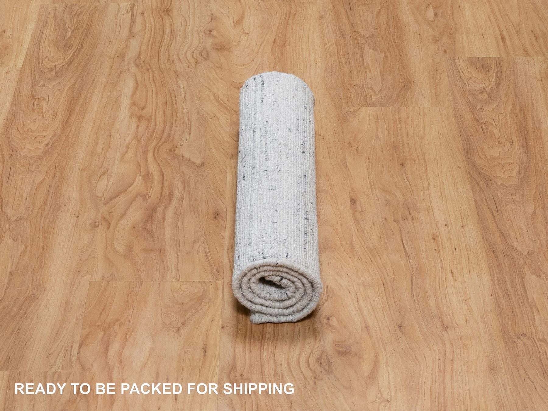 2'x3' Misty Gray, Hand Loomed, Modern Striae Design, Tone on Tone, Plush Pile, Natural Wool, Mat, Oriental Rug HR90786 - Image 6