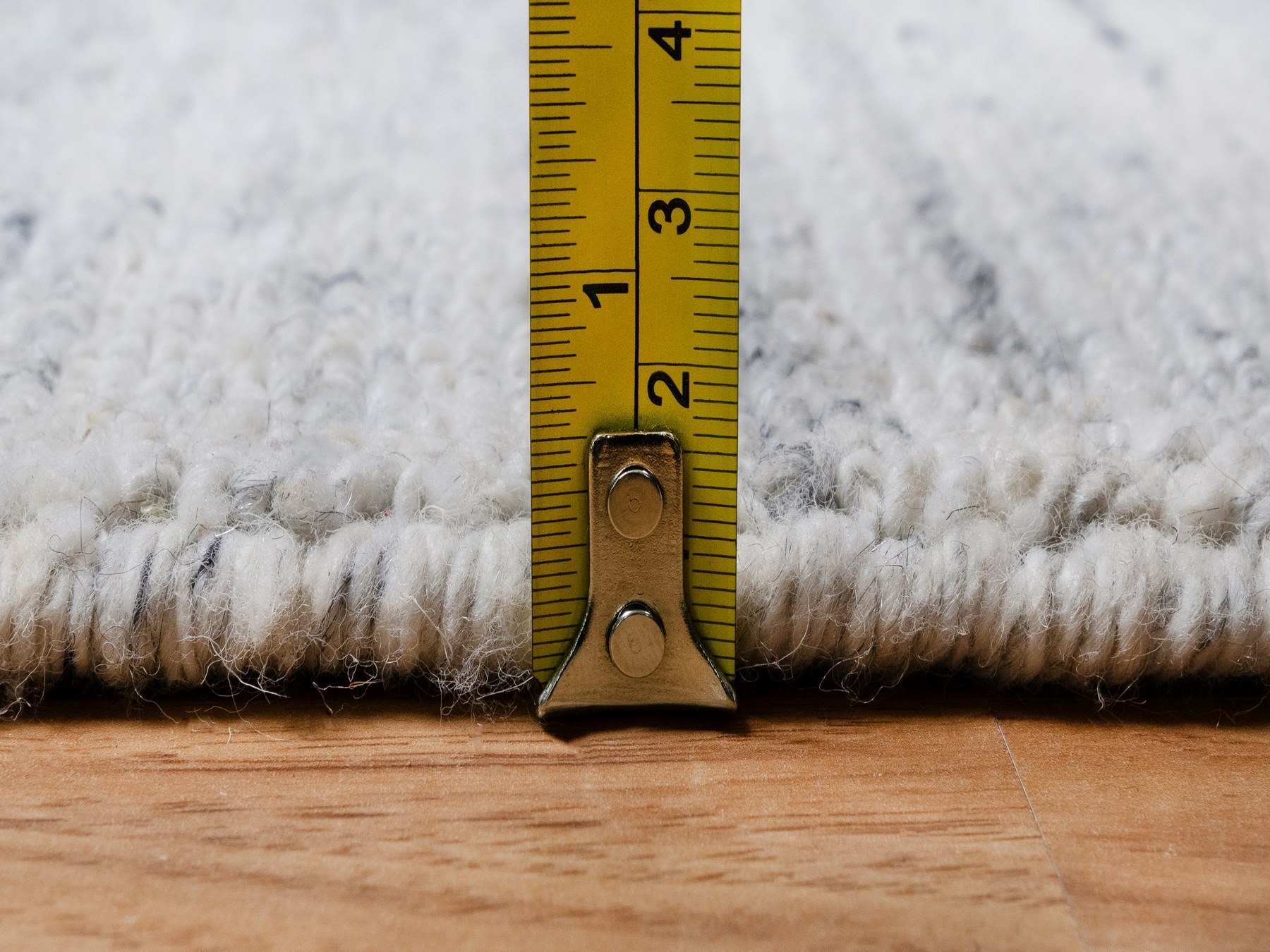 2'x3' Misty Gray, Hand Loomed, Modern Striae Design, Tone on Tone, Plush Pile, Natural Wool, Mat, Oriental Rug HR90786 - Image 7