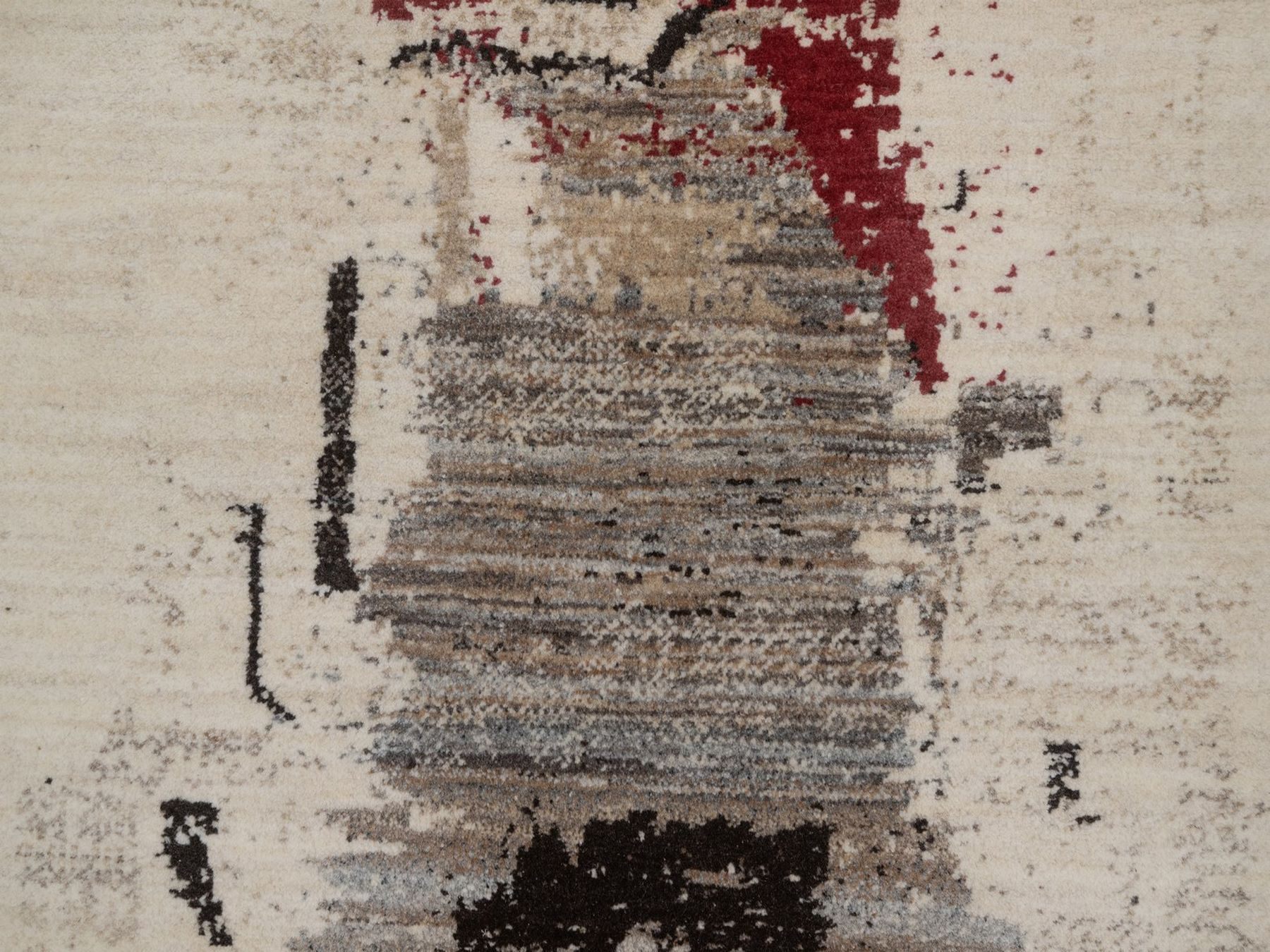 2'9"x5'3" Parchment White, Modern, Lori Buft Gabbeh with Avant Garde Design, Soft Pile, Thick and Plush, Pure Wool, Hand Knotted, Oriental Rug HR92630 - Image 5