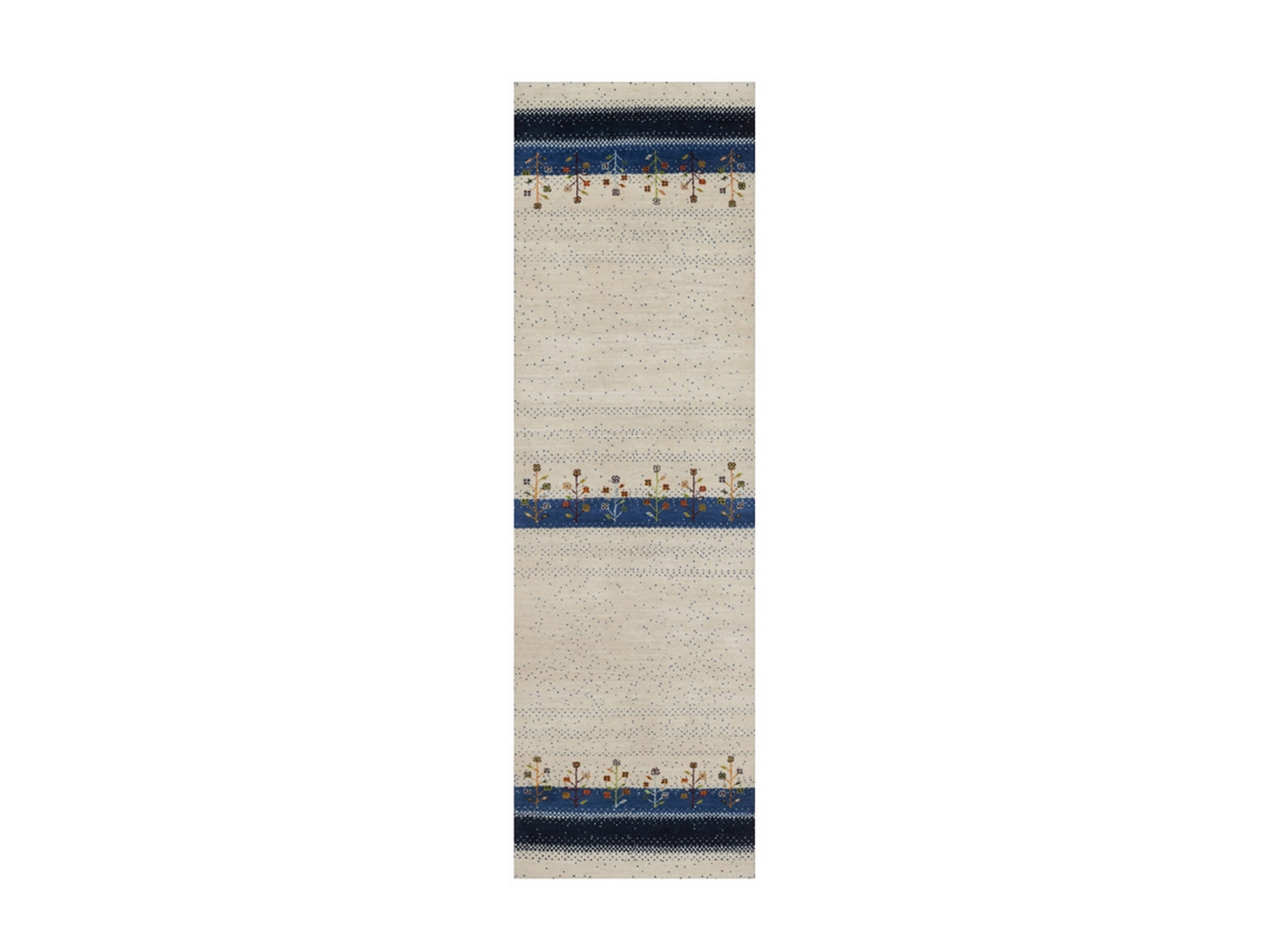 2'6"x8'6" Parchment White, Hand Knotted, Tree Design, Modern, Lori Buft Gabbeh, Pure Wool, Thick and Plush, Soft Pile, Runner, Oriental Rug HR92639