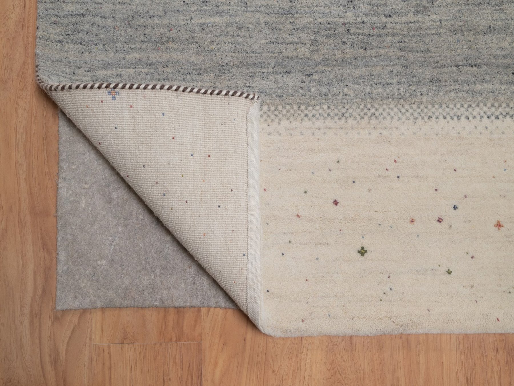 10'x13' Parchment White, Modern, Lori Buft Gabbeh with Small Tree Design, Thick and Plush, Pure Wool, Hand Knotted, Oriental Rug HR92643 - Image 4
