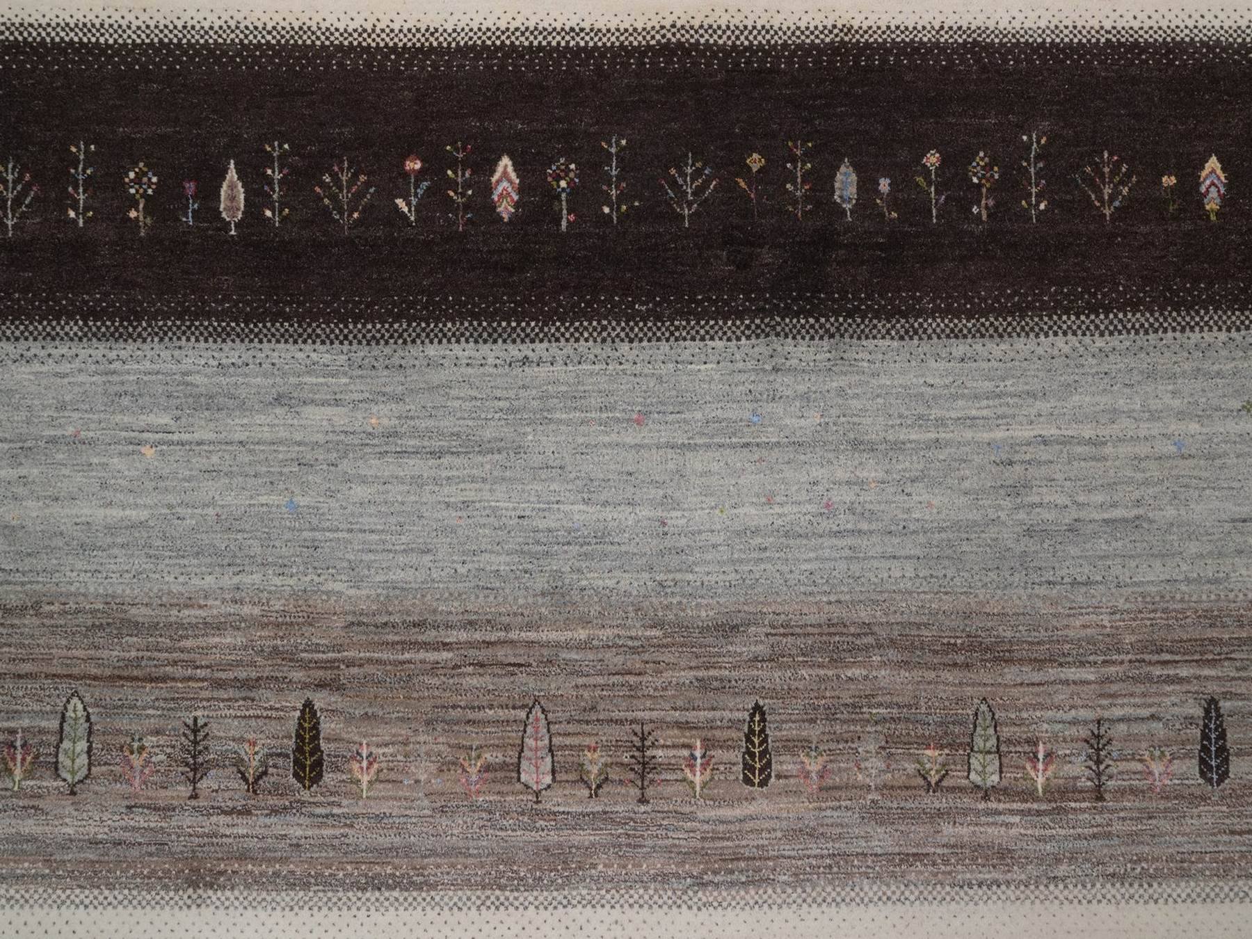 10'x13' Parchment White, Modern, Lori Buft Gabbeh with Small Tree Design, Thick and Plush, Pure Wool, Hand Knotted, Oriental Rug HR92643 - Image 8
