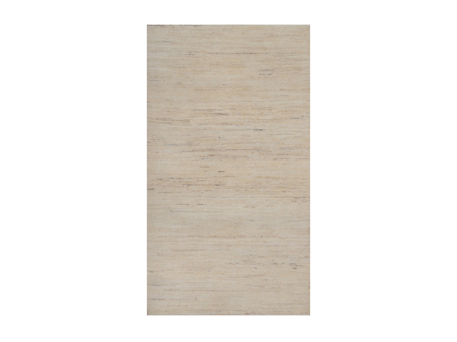 3'x5'2" Linen White, Modern, Plain Design, Lori Buft Gabbeh, Thick and Plush, Hand Knotted, Undyed Natural Wool, Oriental Rug HR92730