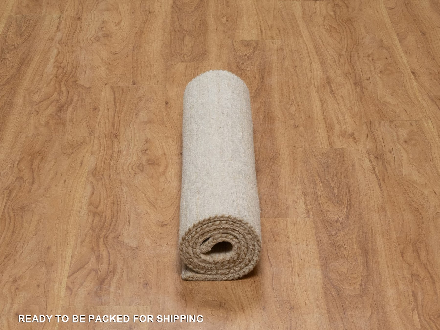 3'x5'2" Linen White, Modern, Plain Design, Lori Buft Gabbeh, Thick and Plush, Hand Knotted, Undyed Natural Wool, Oriental Rug HR92730 - Image 6