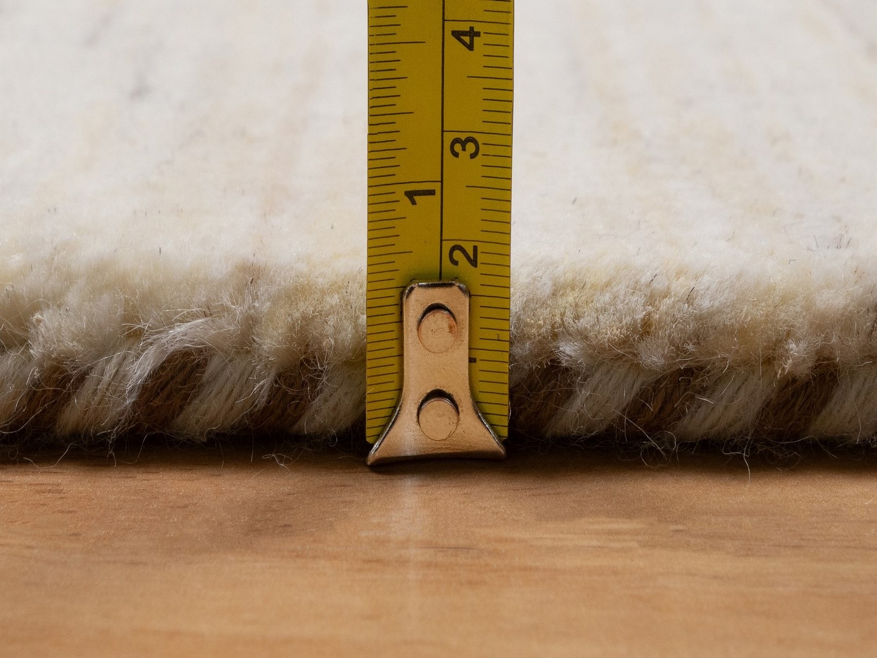 3'x5'2" Linen White, Modern, Plain Design, Lori Buft Gabbeh, Thick and Plush, Hand Knotted, Undyed Natural Wool, Oriental Rug HR92730 - Image 7