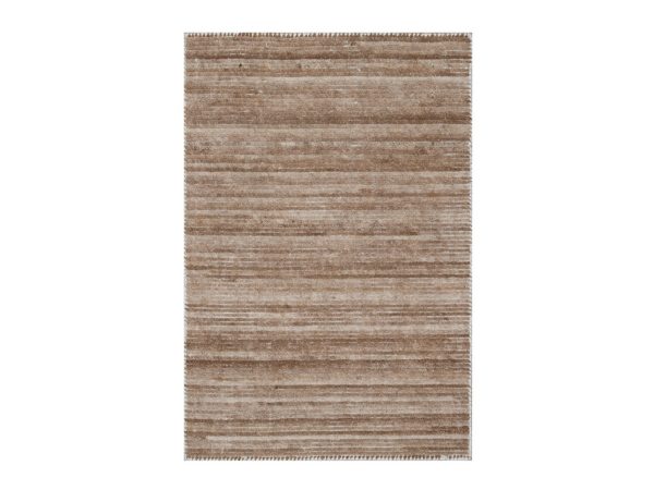 2'x3' Coconut Brown, Variegated Textured Modern Design, Indoor, Outdoor, Hand Loomed, Thick and Plush, Mat, Sample, Oriental Rug HR92735